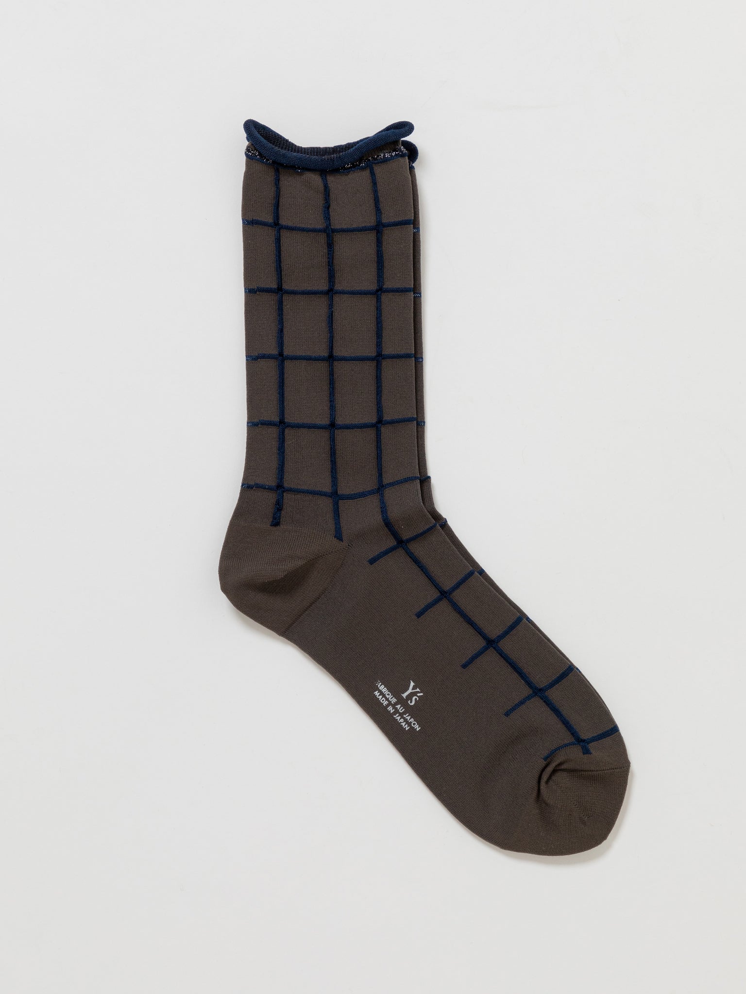 Plaid Socks Charcoal