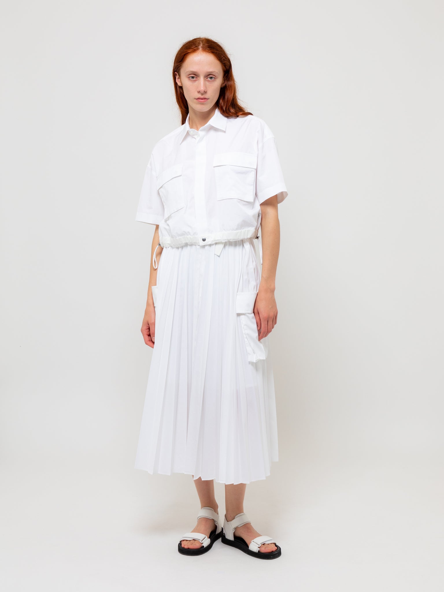 Thomas Mason x Cotton Poplin Skirt Off White