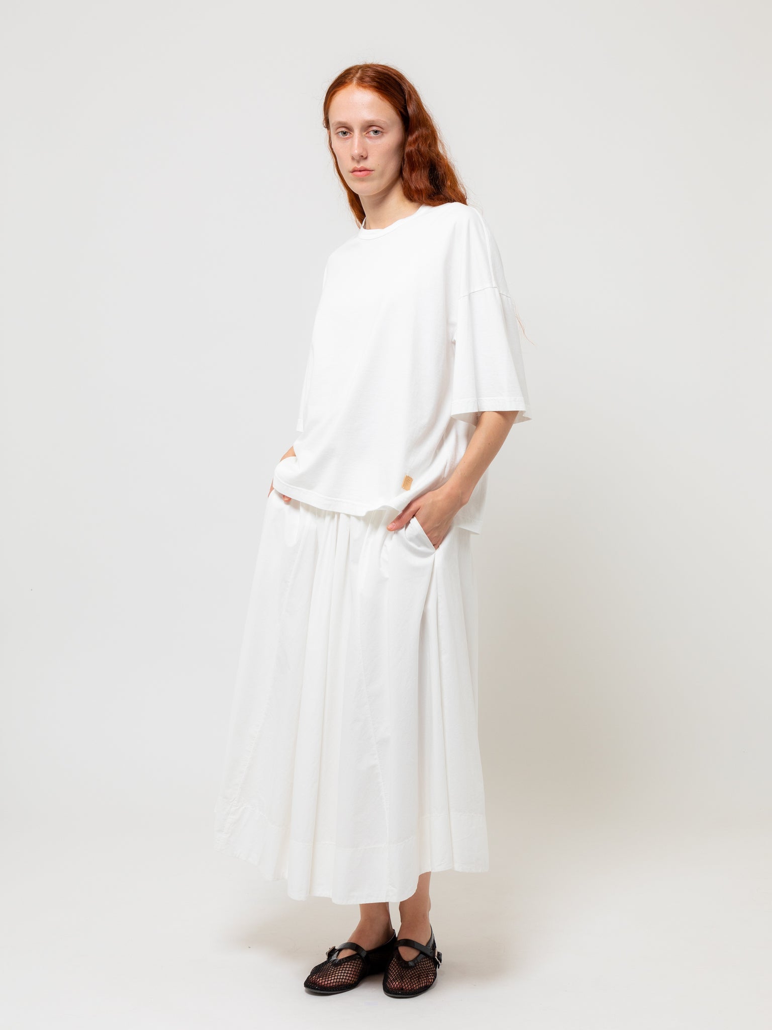 Cotton Elasticated Skirt White