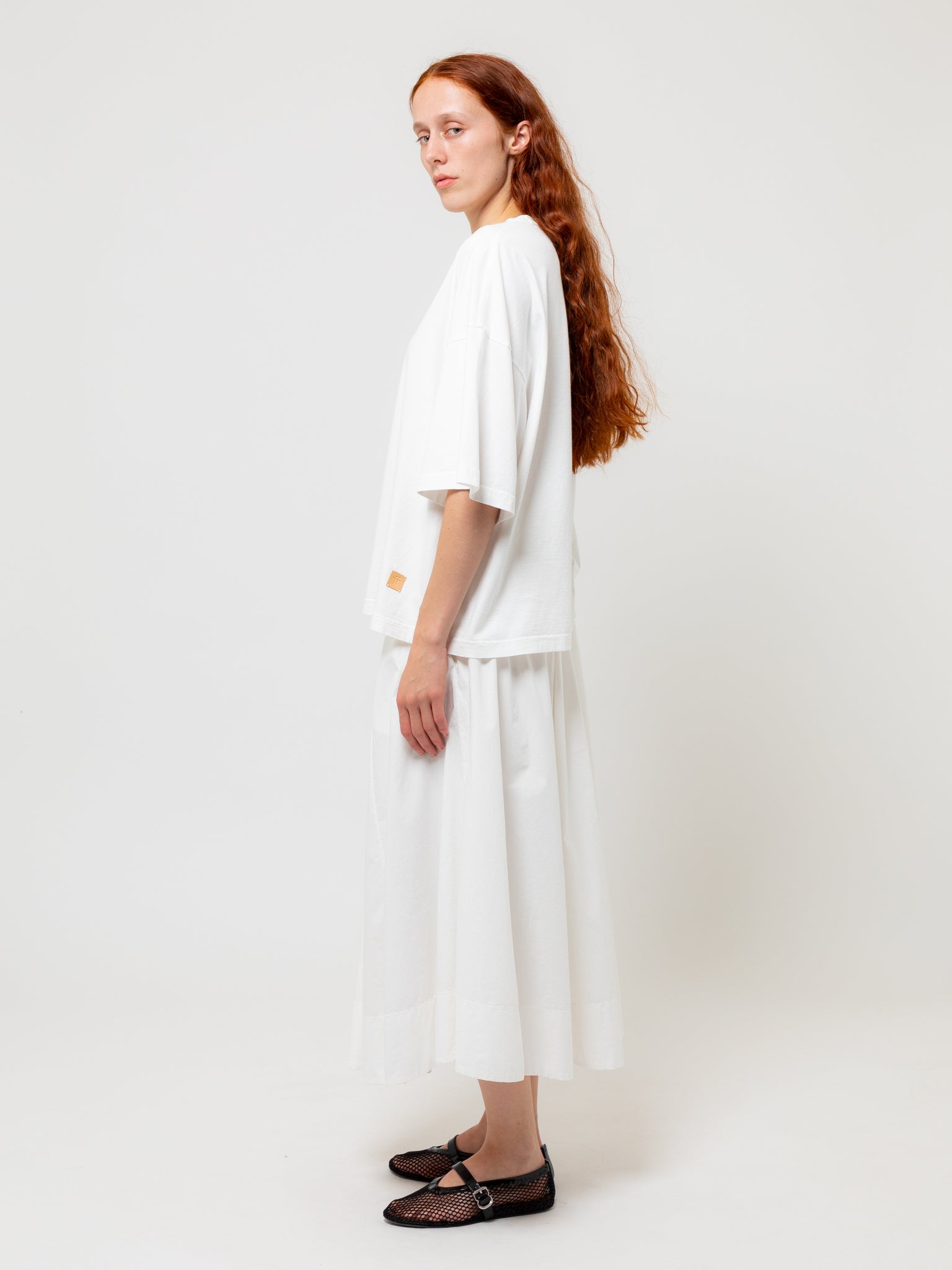 Cotton Elasticated Skirt White
