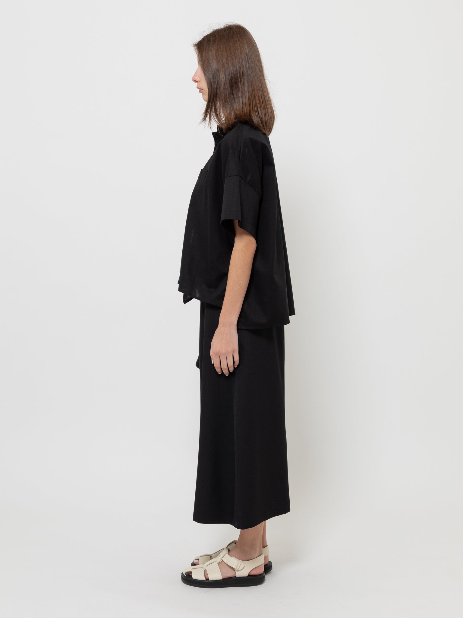 Wool Y-Right Side Flare Skirt