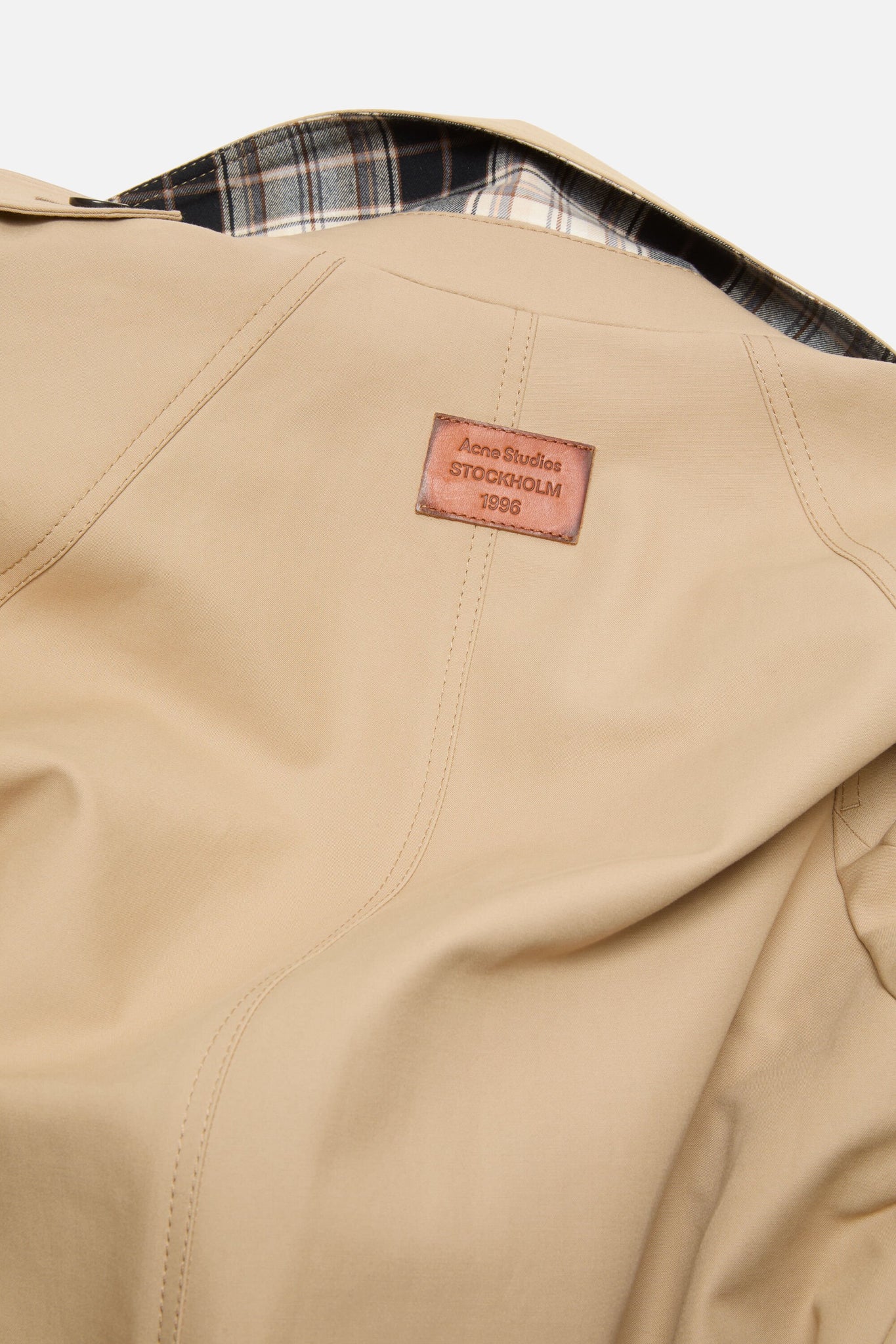 Satin Cotton Trench Coat Beige