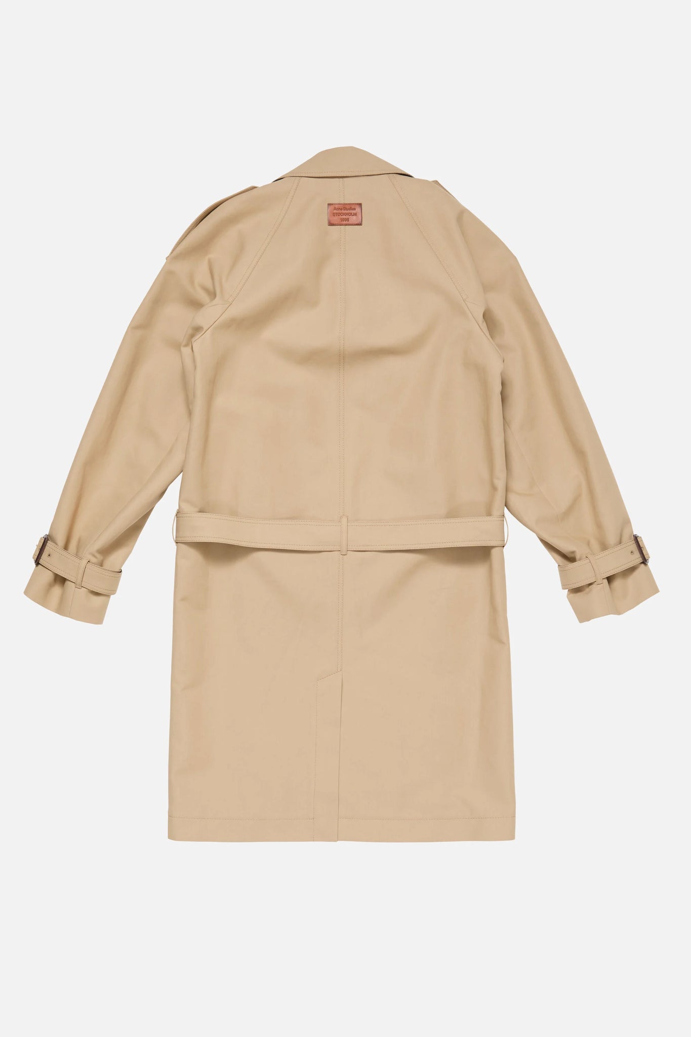 Satin Cotton Trench Coat Beige
