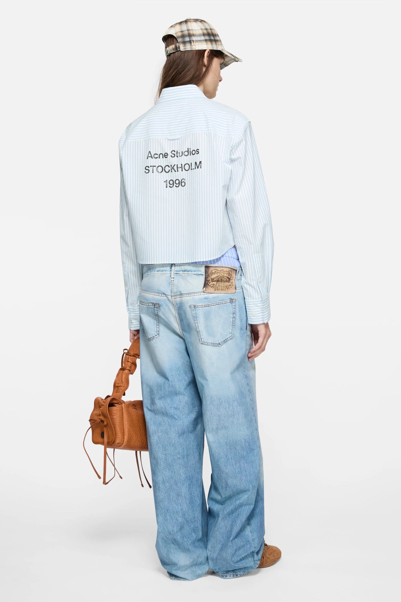 Cropped Stripe Shirt Blue