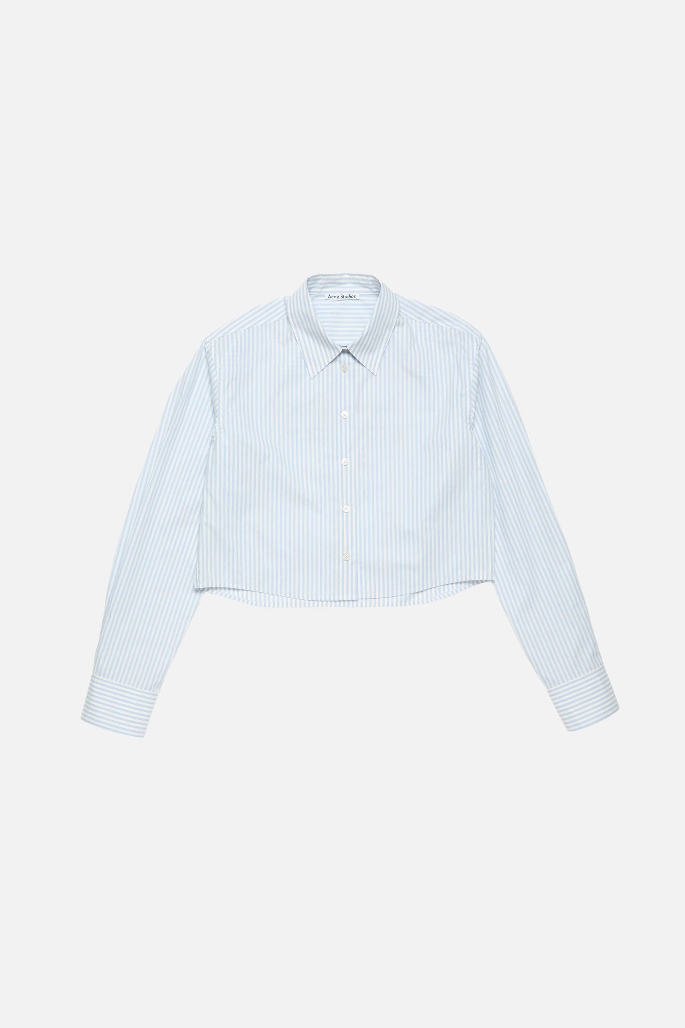 Cropped Stripe Shirt Blue