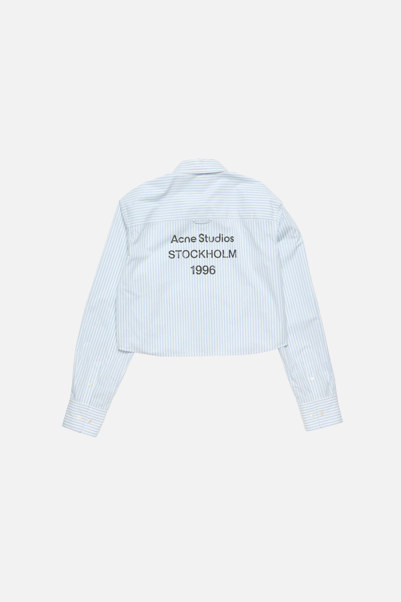 Cropped Stripe Shirt Blue