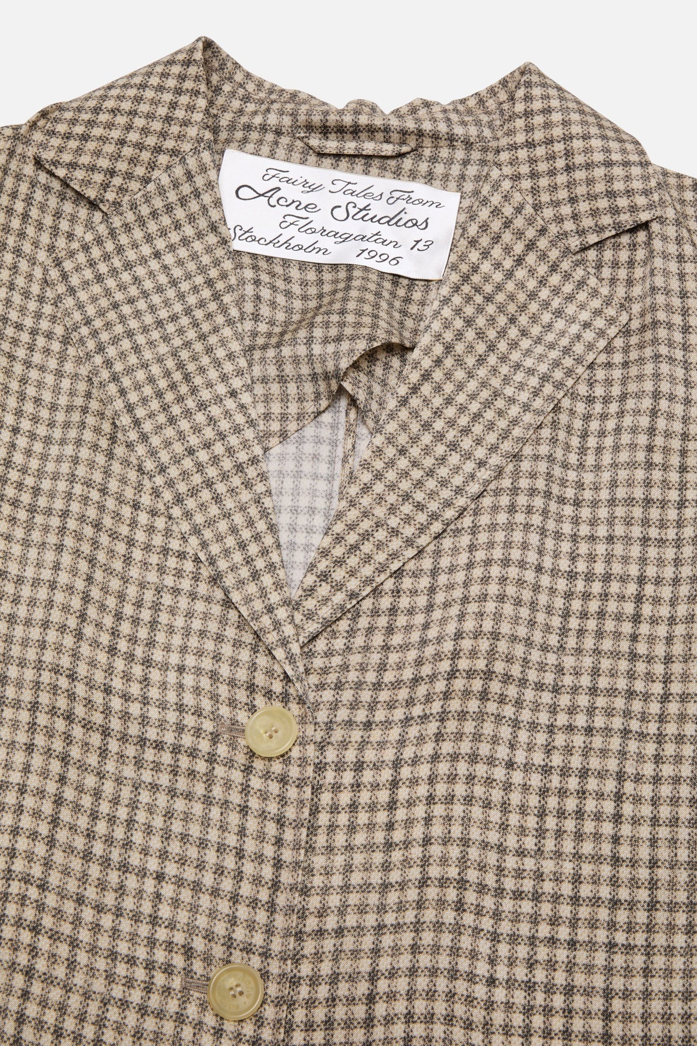 Check Suit Jacket Beige