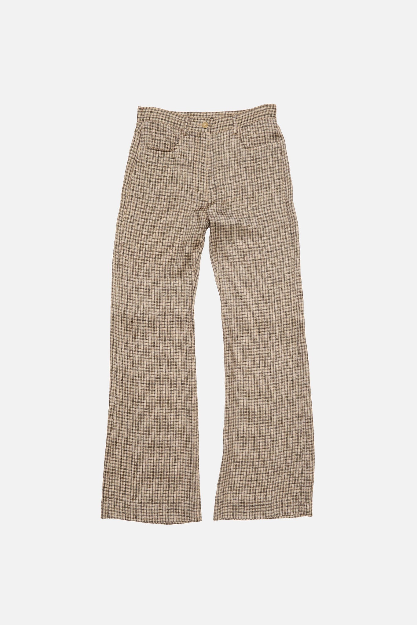 Check Suit Trousers Beige