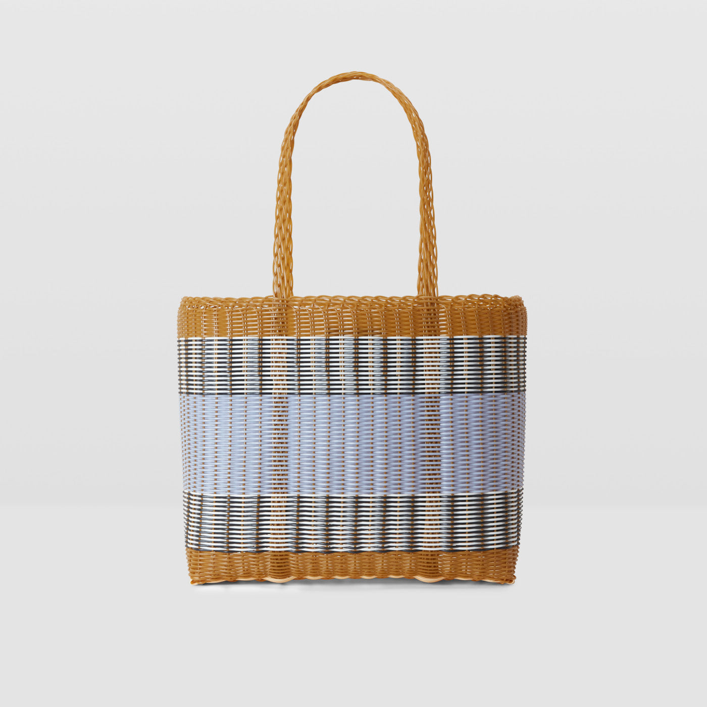 Bicolor Basket Medium Tobacco + Blue Lilac