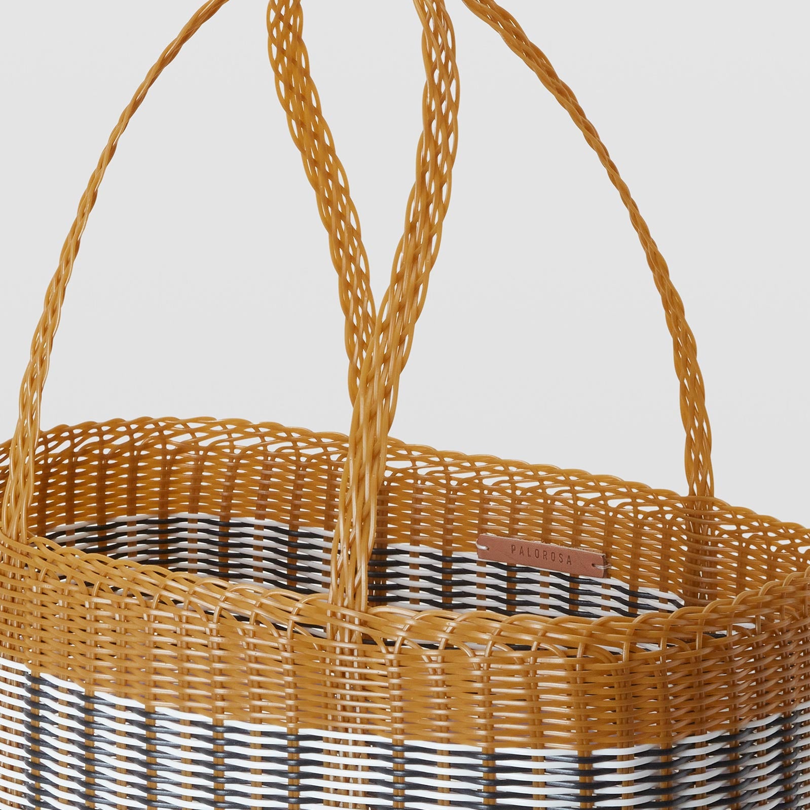 Bicolor Basket Medium Tobacco + Blue Lilac