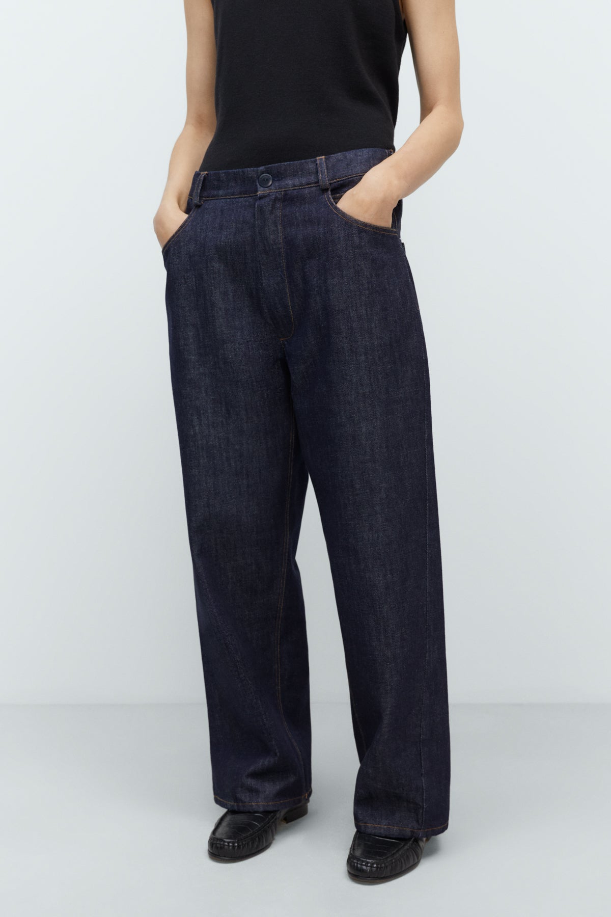 Denim Straight Pants Indigo