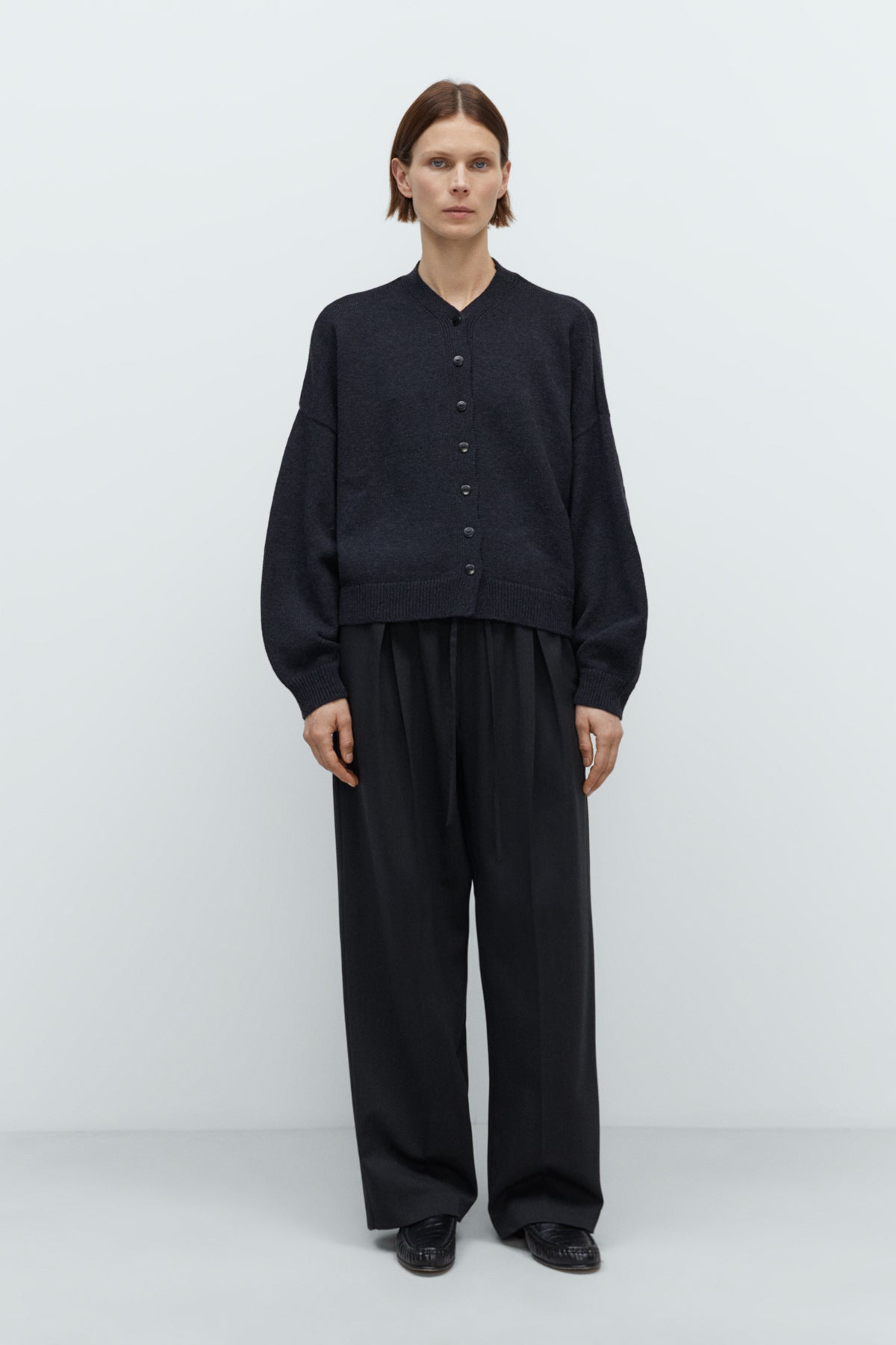 Merino Wool Cardigan Anthracite