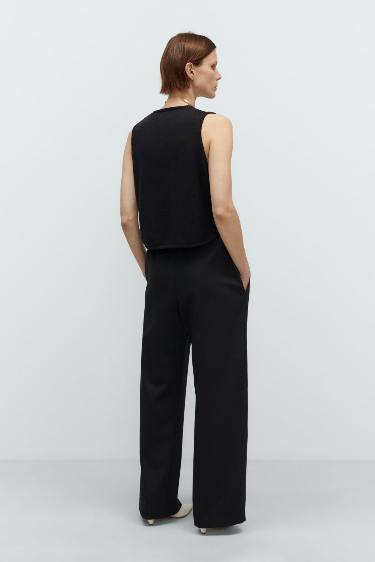 Merino Wool Waistcoat Black