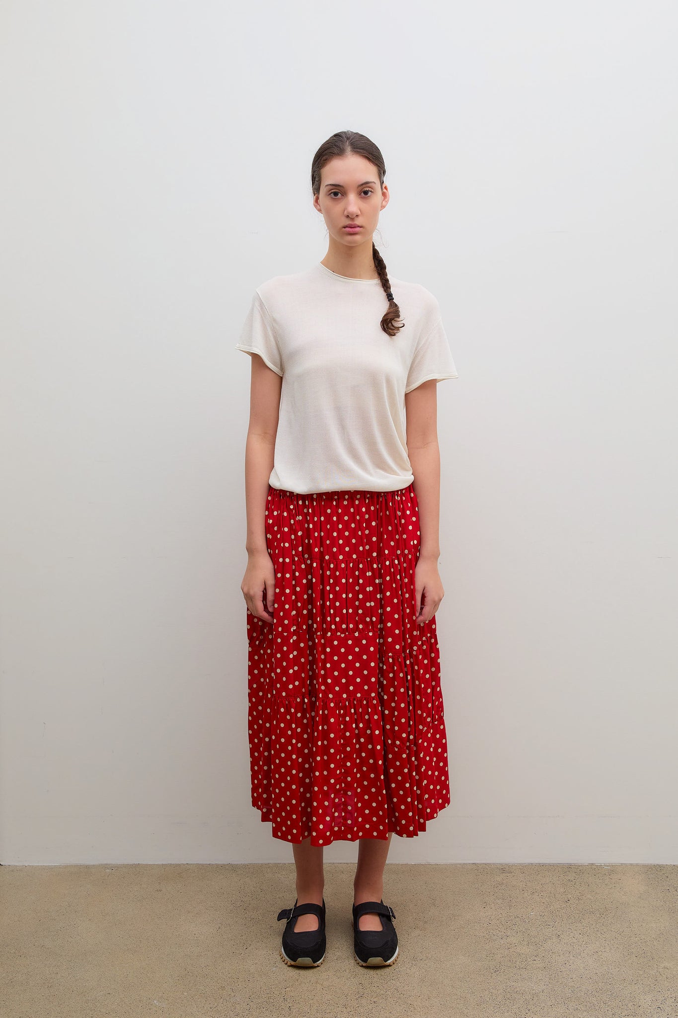 Polka Dot Skirt Red White