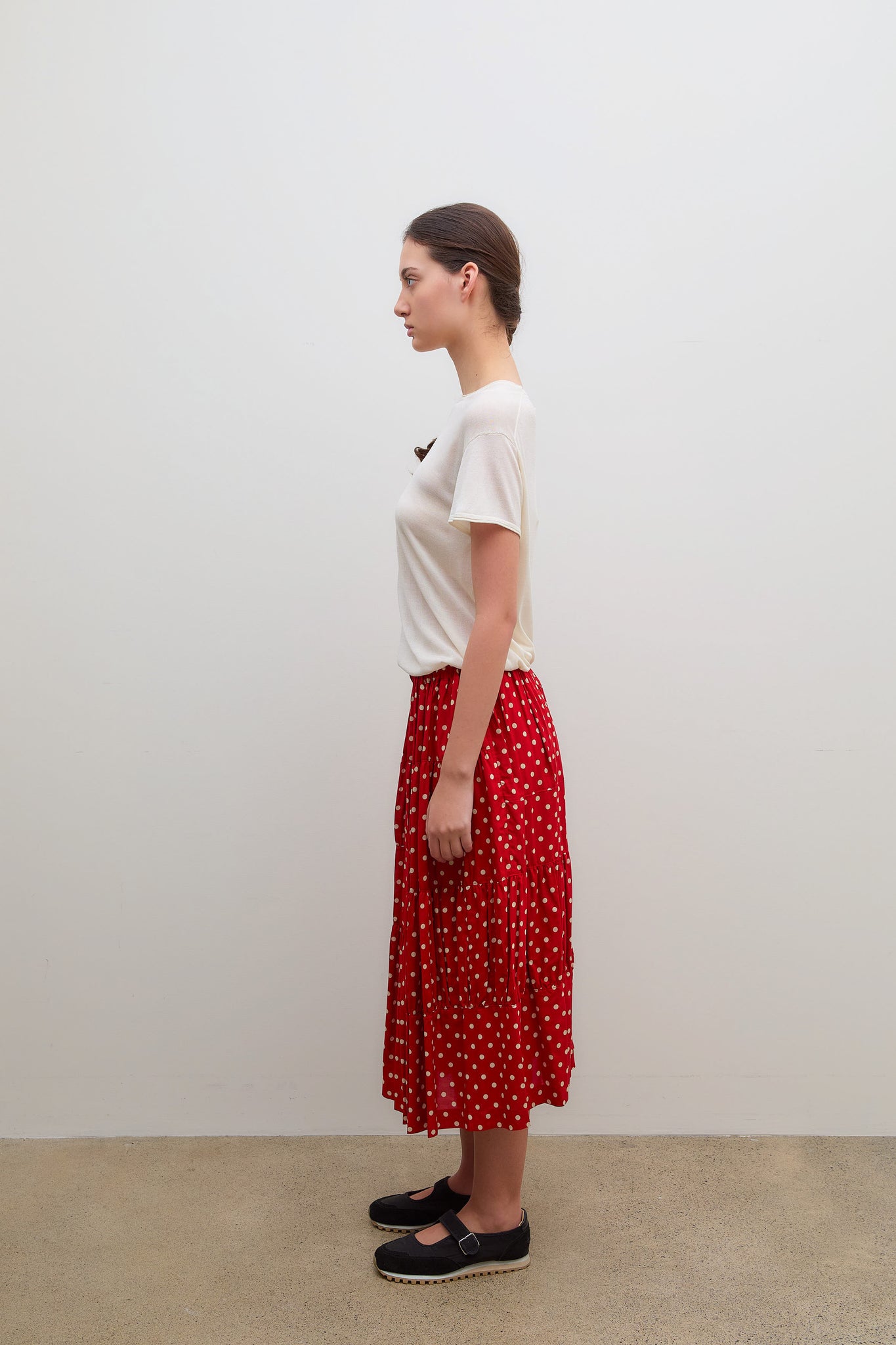 Polka Dot Skirt Red White