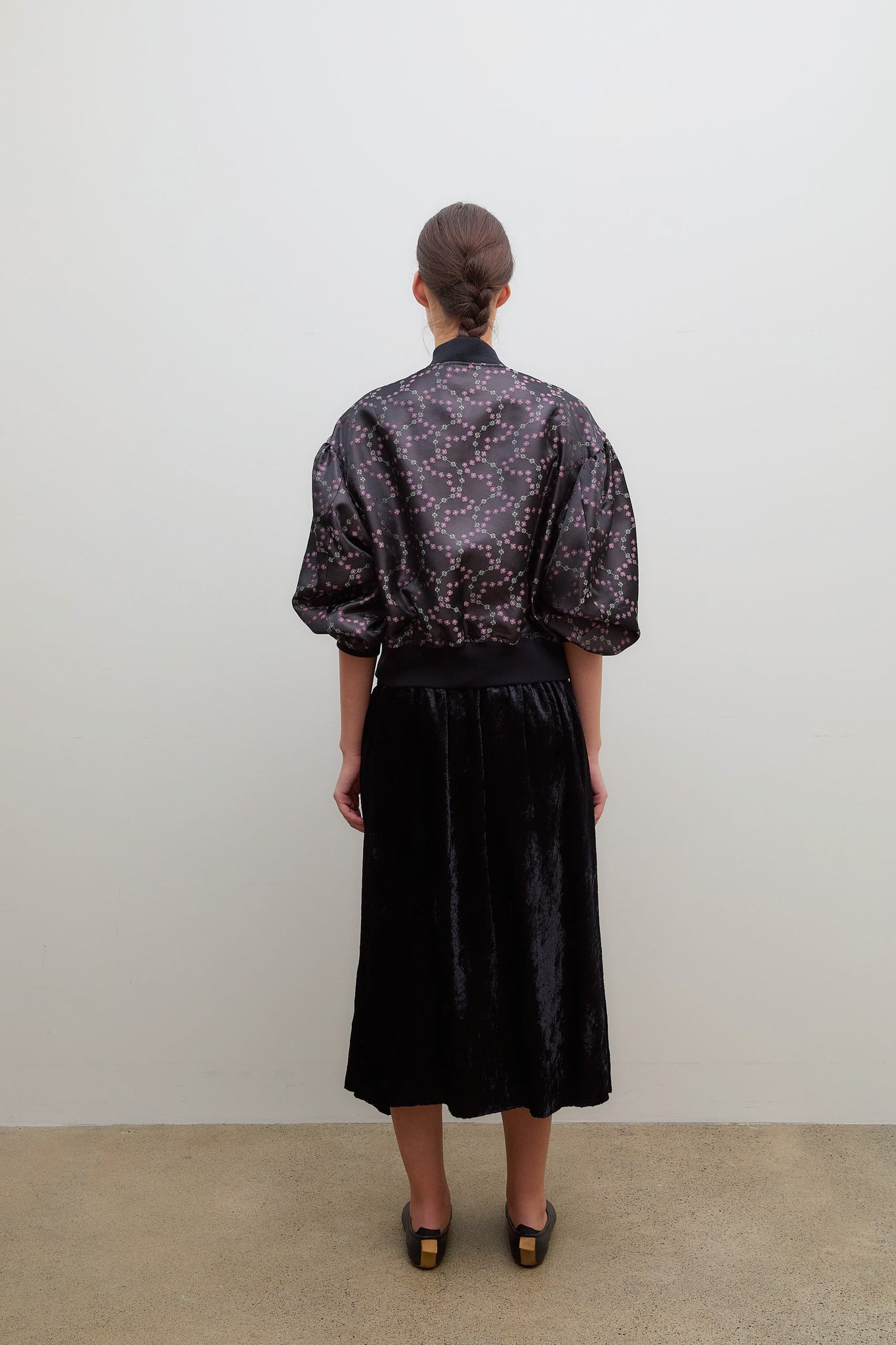 Floral Blouson Black