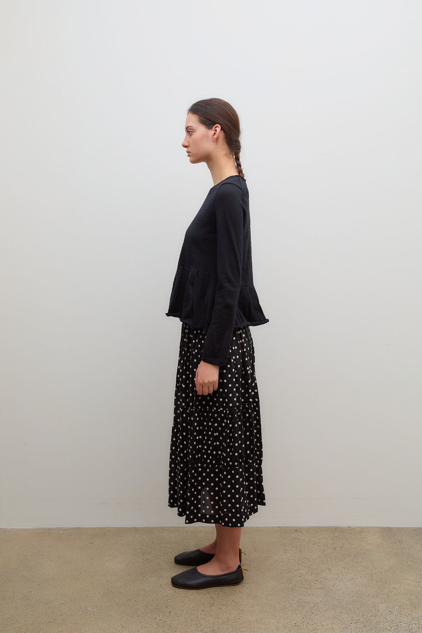 Pleat Sweater Wool Black