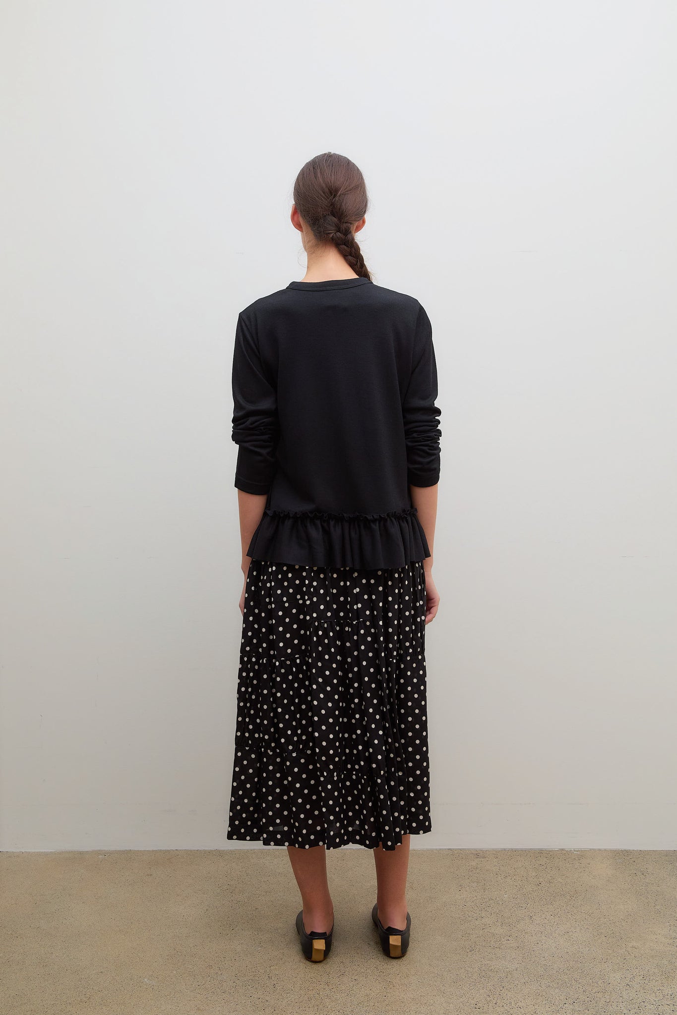 Long sleeve T-Shirt Frill Black