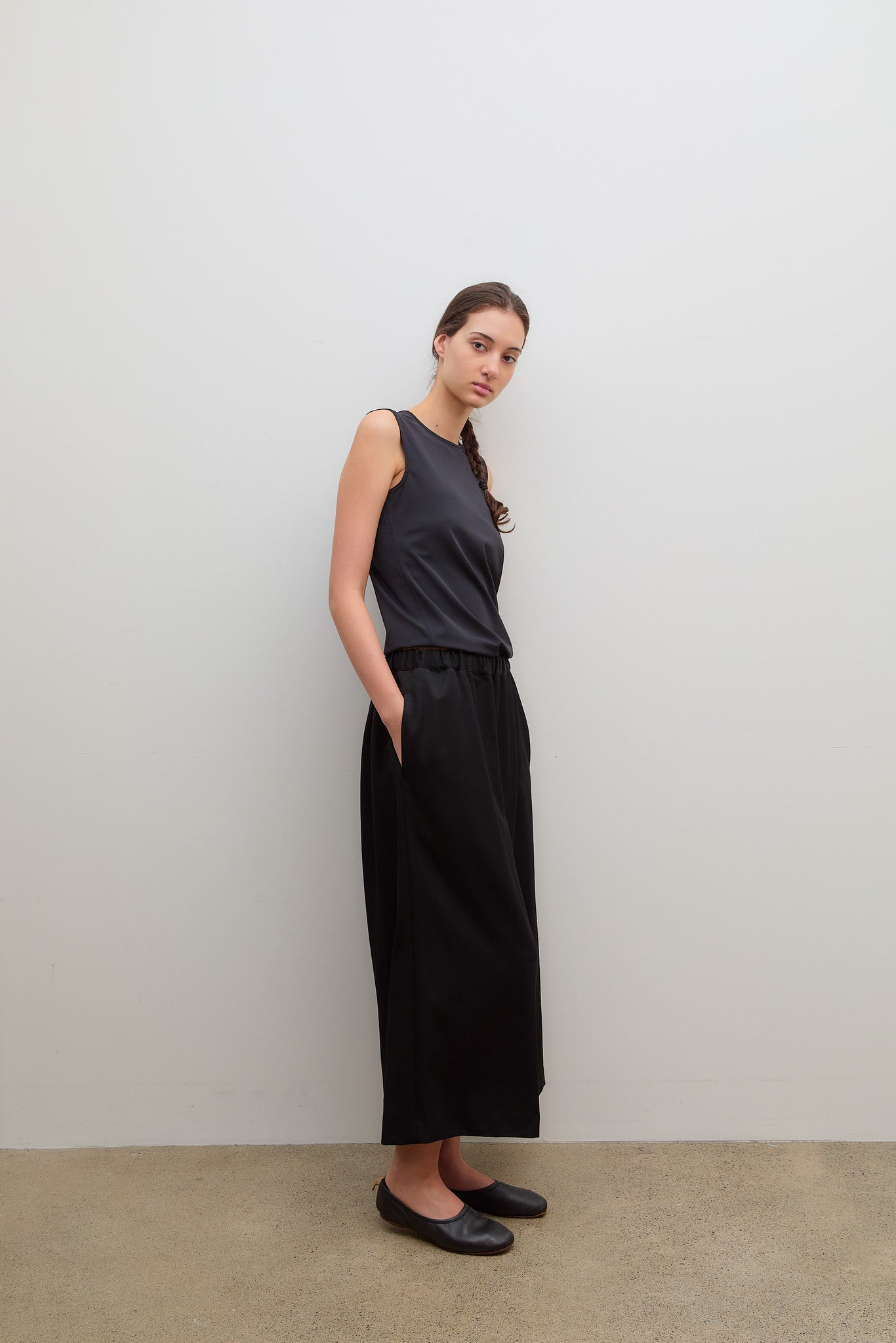 Relaxed Wool Pants Black