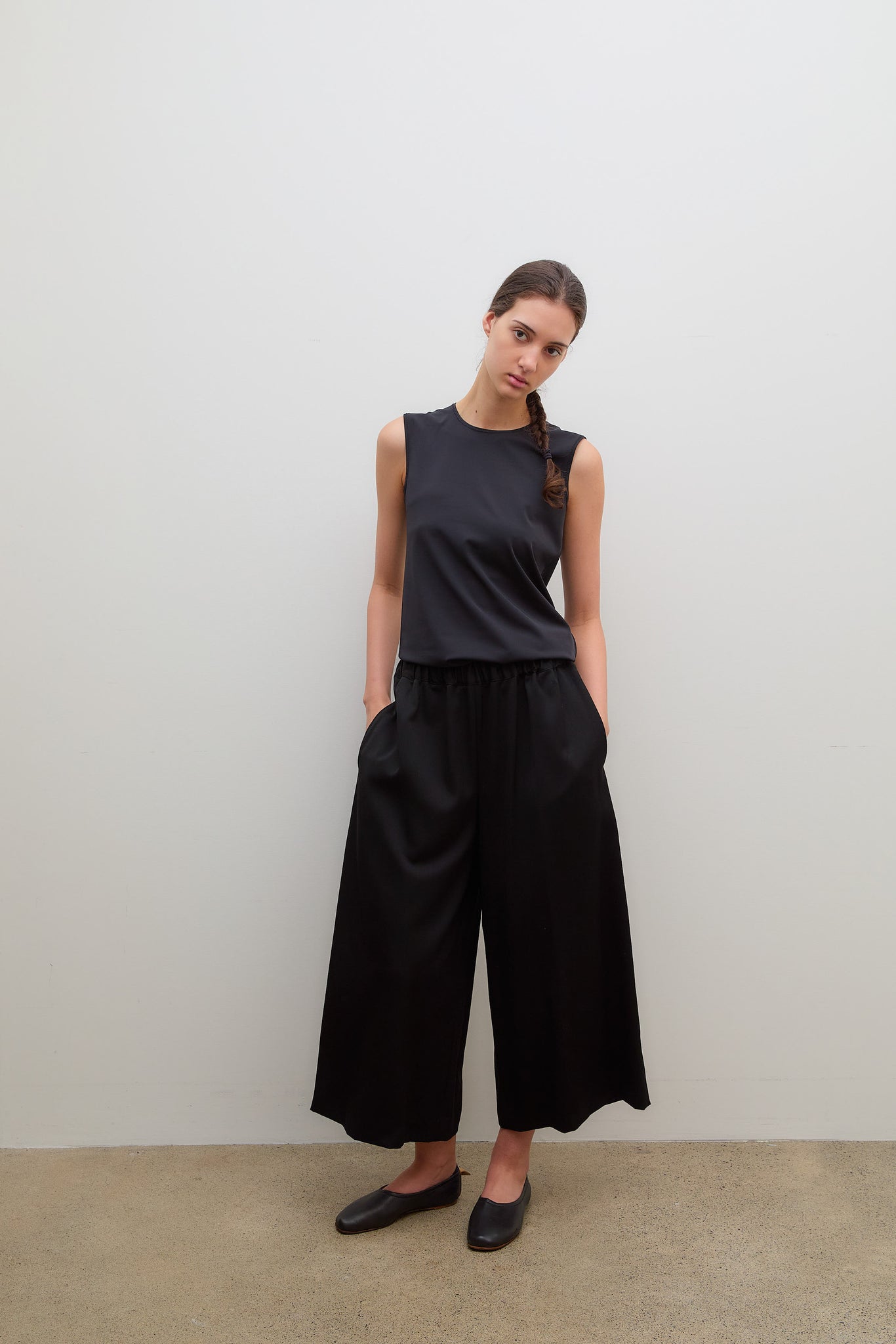 Relaxed Wool Pants Black
