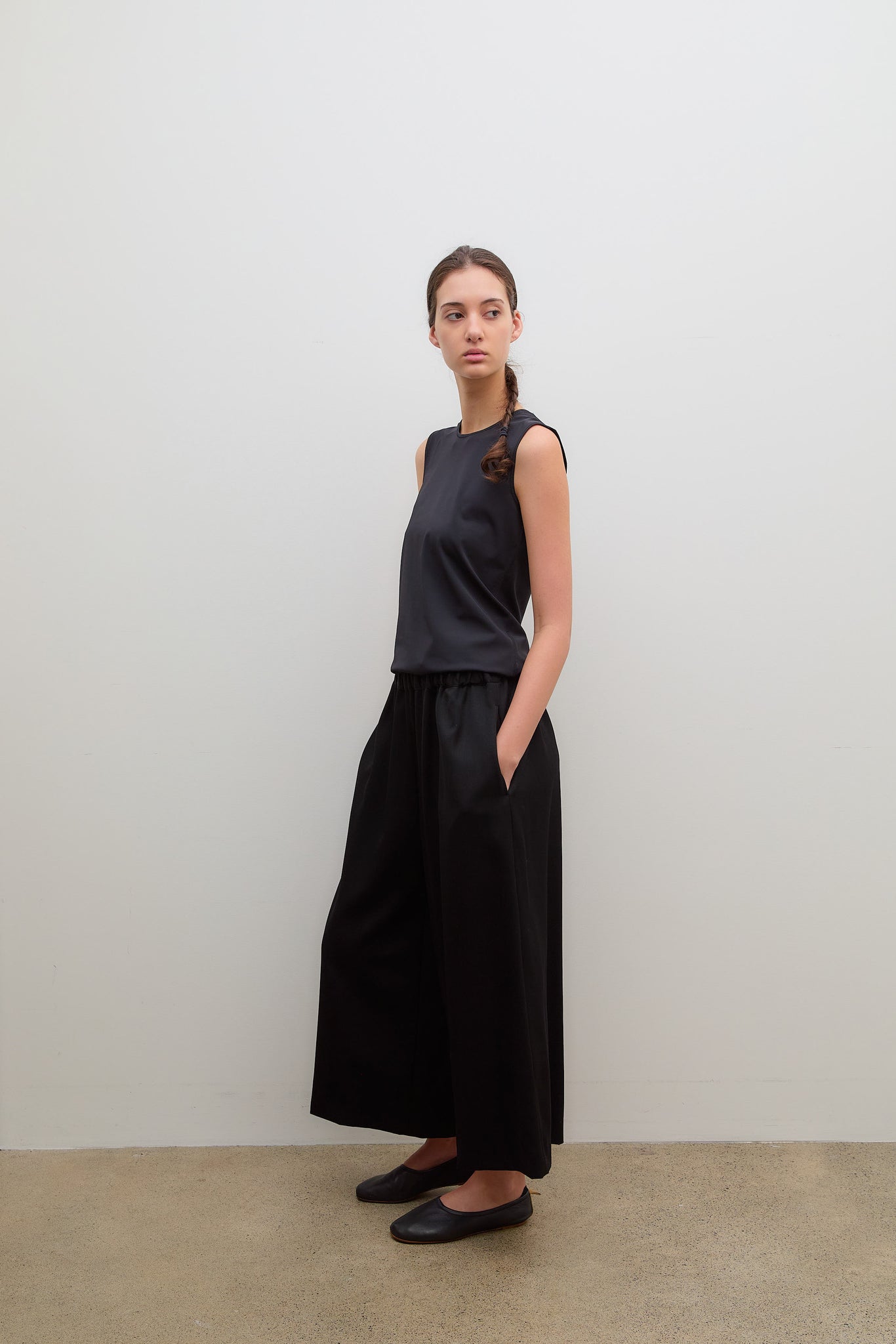 Relaxed Wool Pants Black