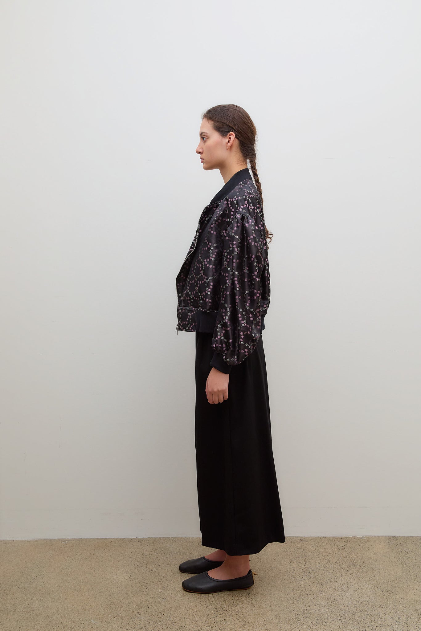 Floral Blouson Black