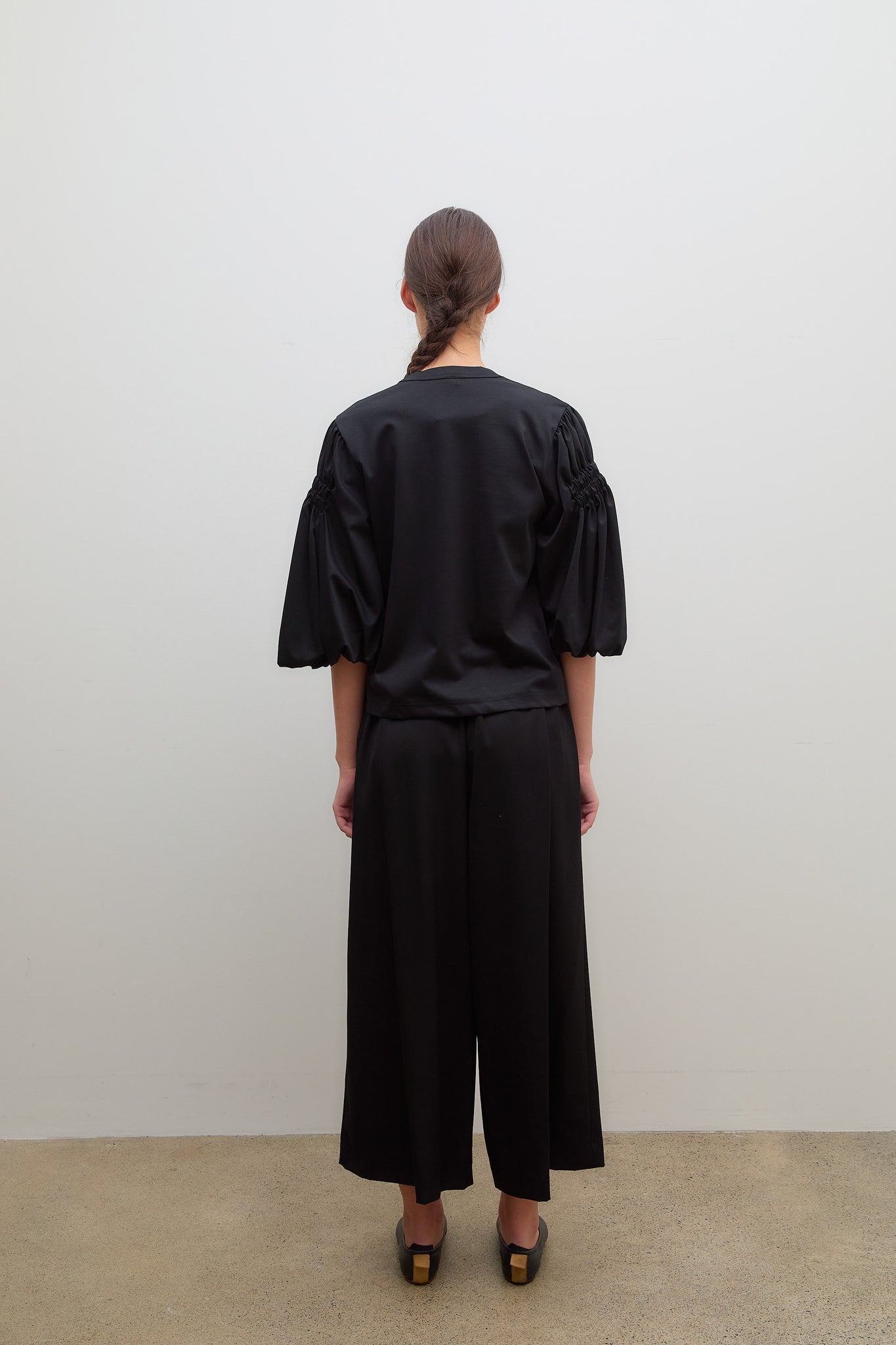 Gathered T-Shirt Black