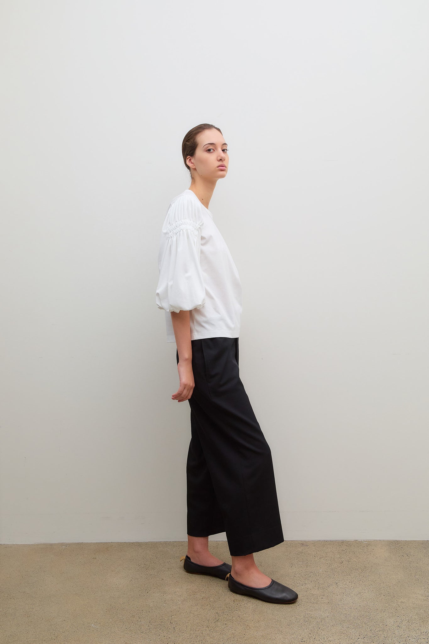 Gathered T-Shirt White