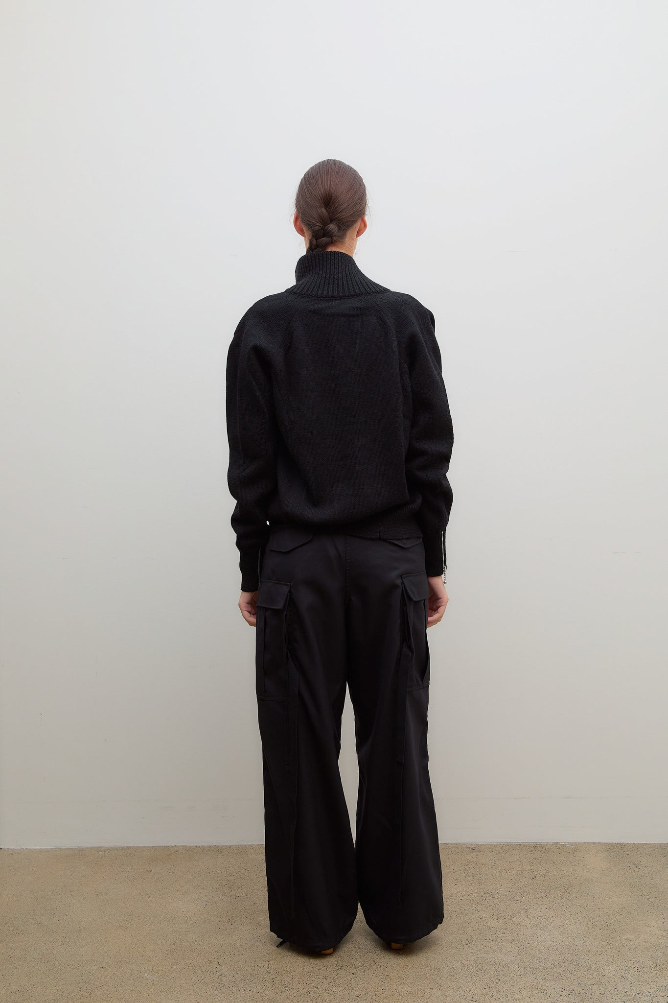 Wool Knit Jacket Black