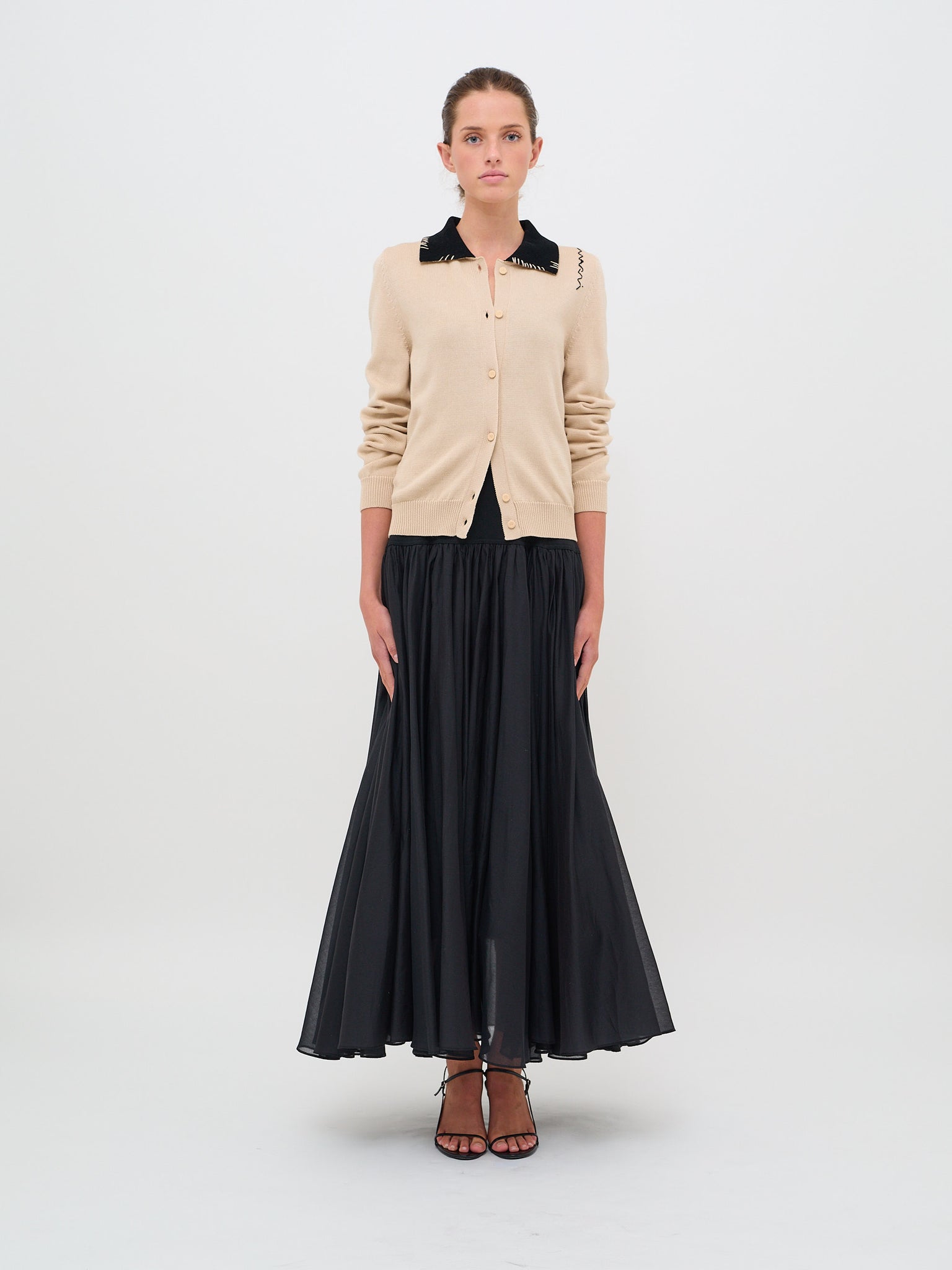 Cardigan Polo Cotton Beige