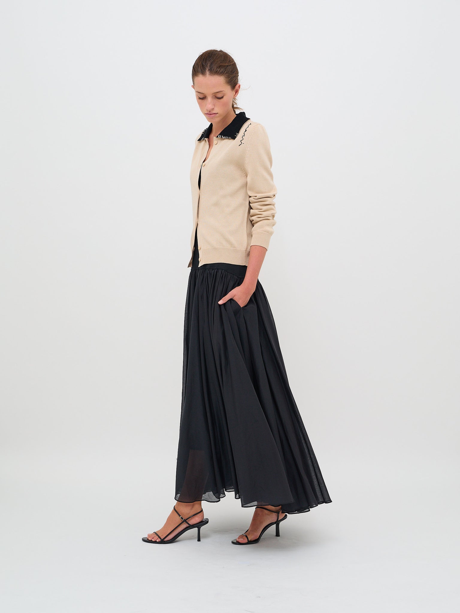 Cardigan Polo Cotton Beige