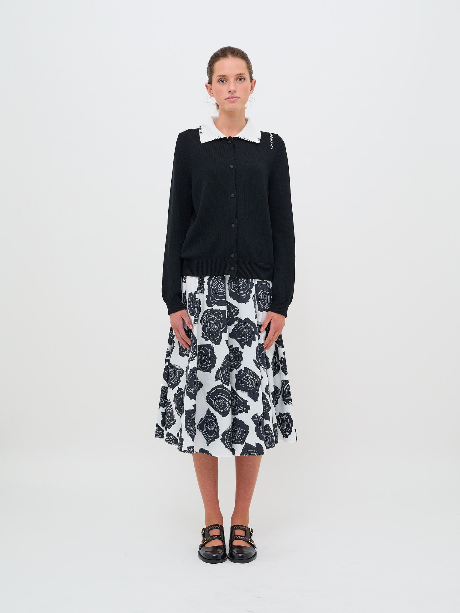 Cardigan Polo Cotton Black