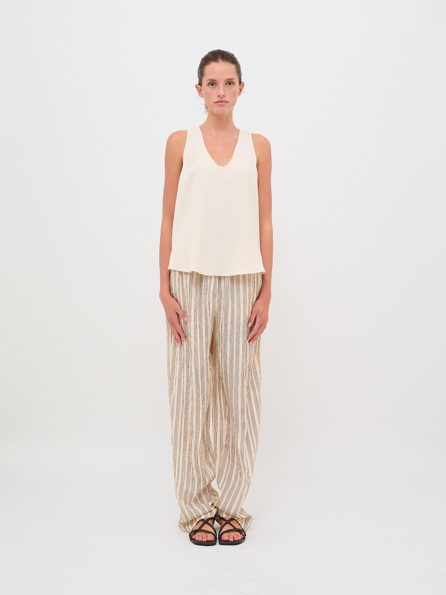 Slubbed Fluid Viscose Top Orchidea