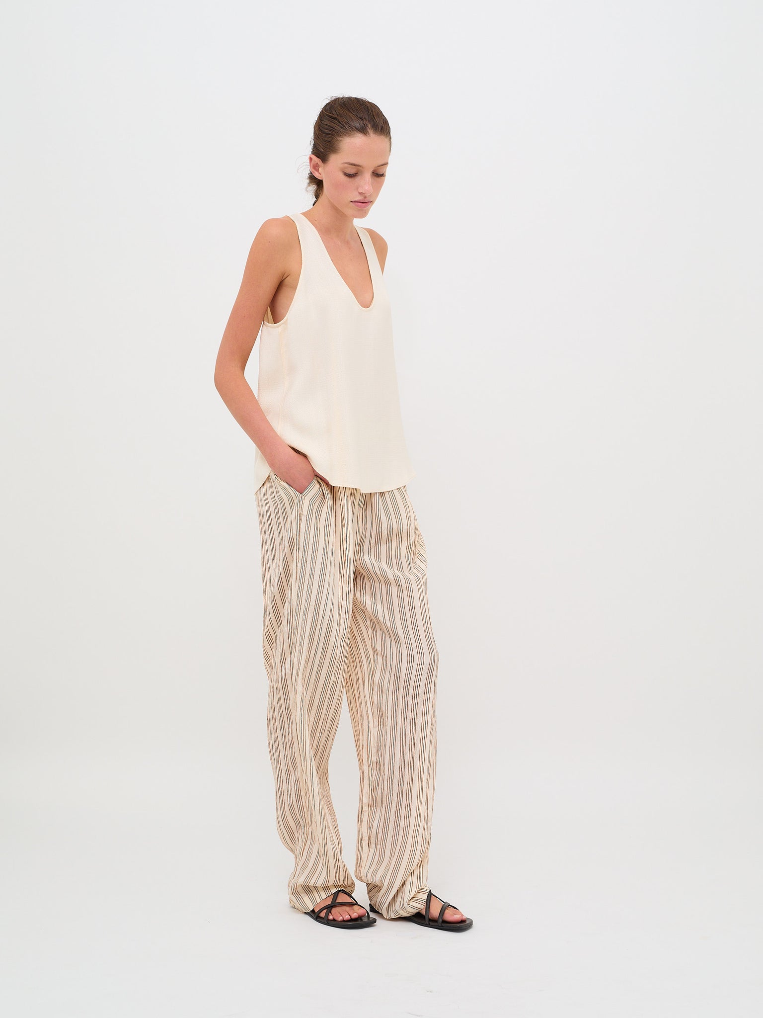 Slubbed Fluid Viscose Top Orchidea