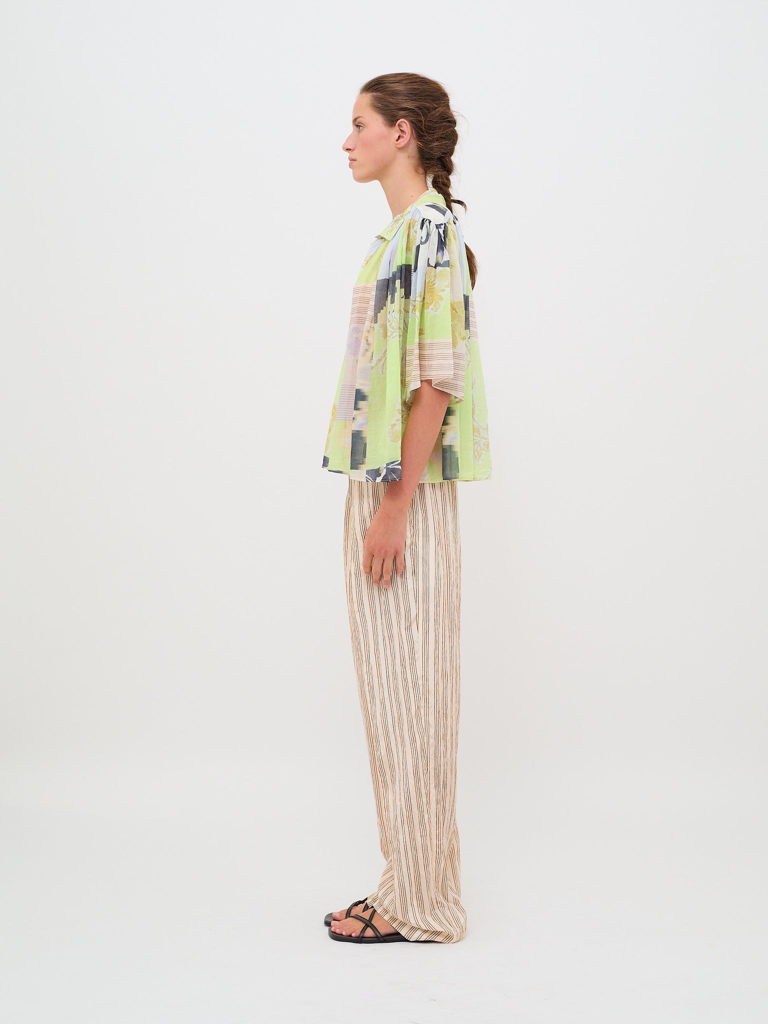 The Secret Garden Print Voile Bohemian Shirt Luce