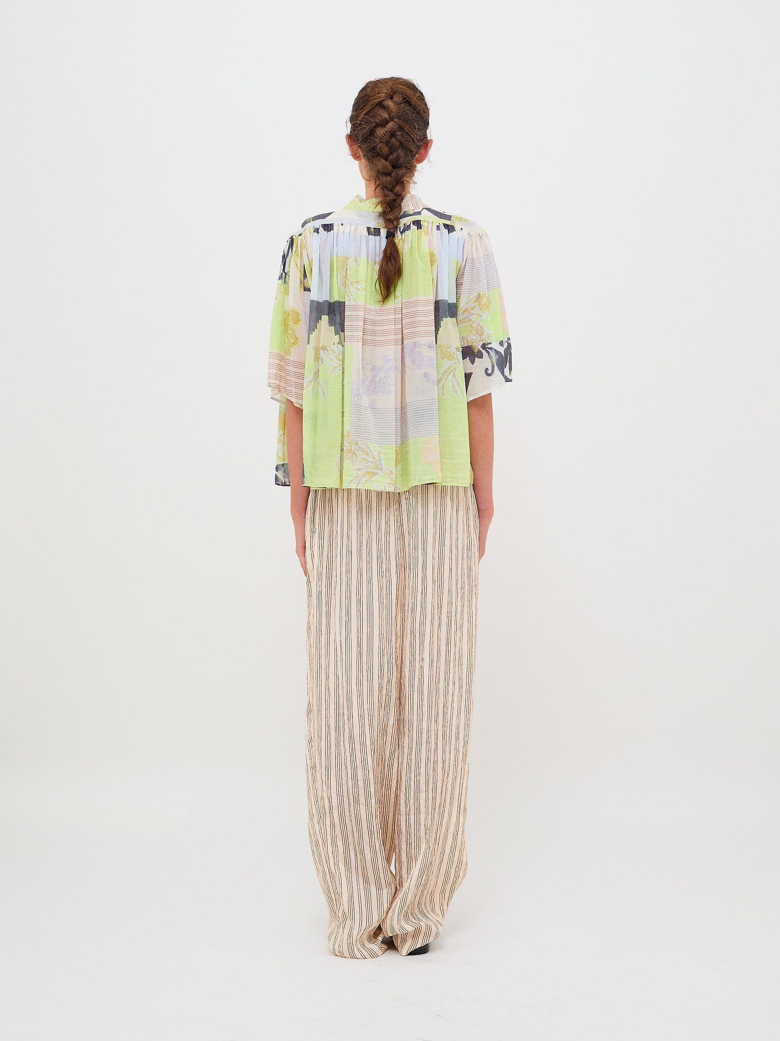 The Secret Garden Print Voile Bohemian Shirt Luce