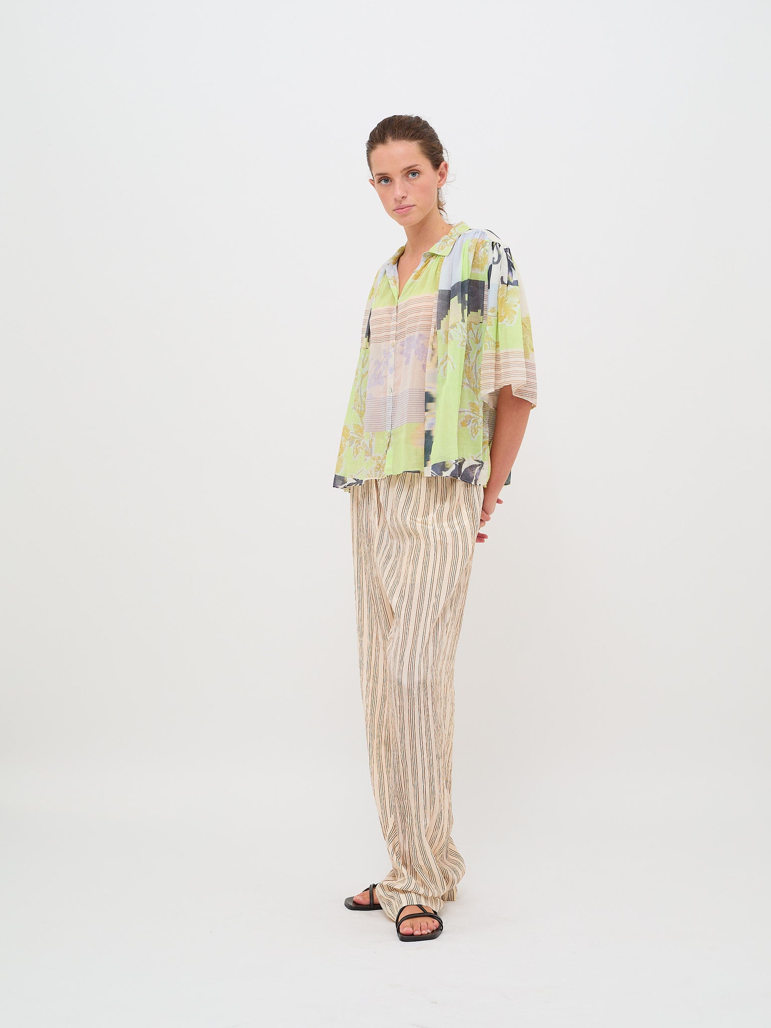 The Secret Garden Print Voile Bohemian Shirt Luce