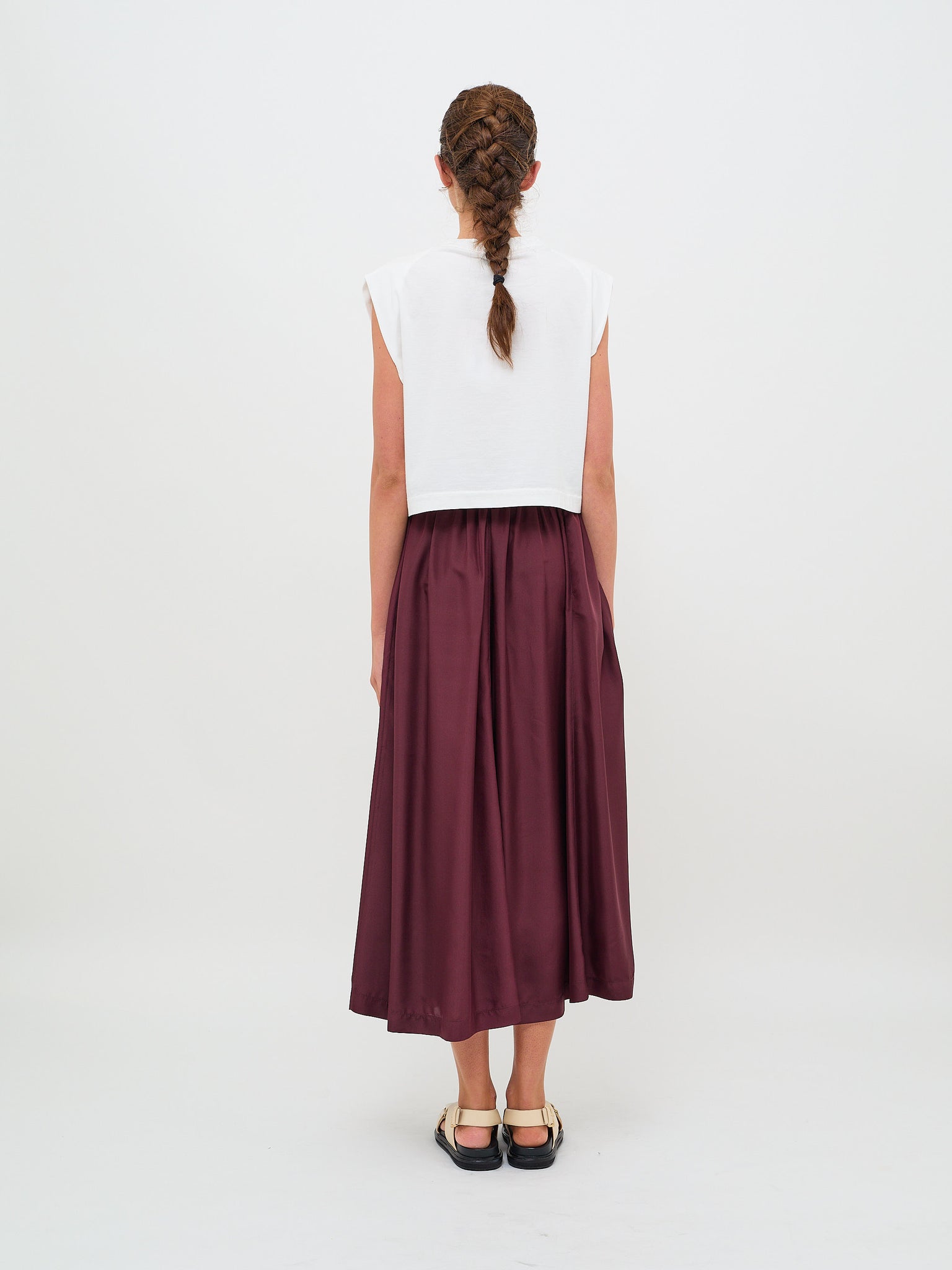 Essential Organic Cotton Jersey Cropped T-Shirt Bianco
