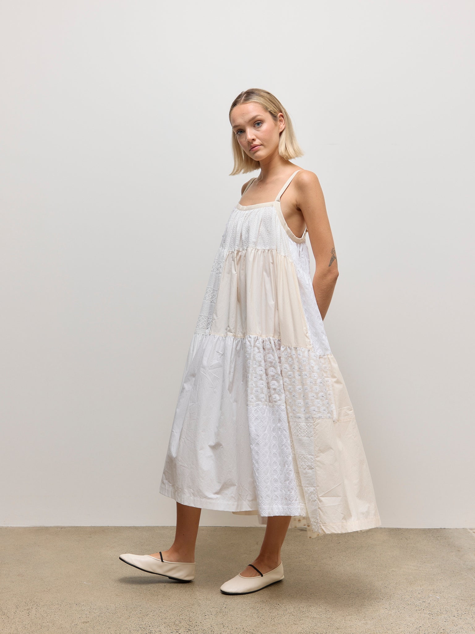 Jumper Mix Dress White Natural