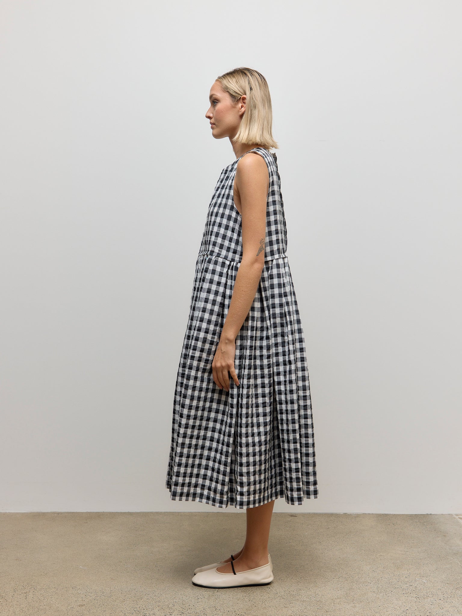 Gingham Dress Black