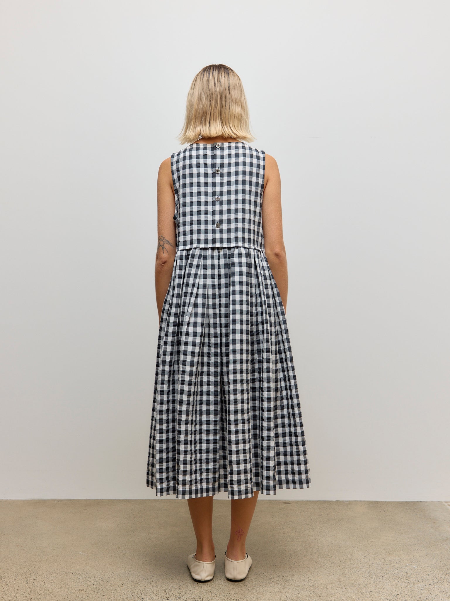 Gingham Dress Black