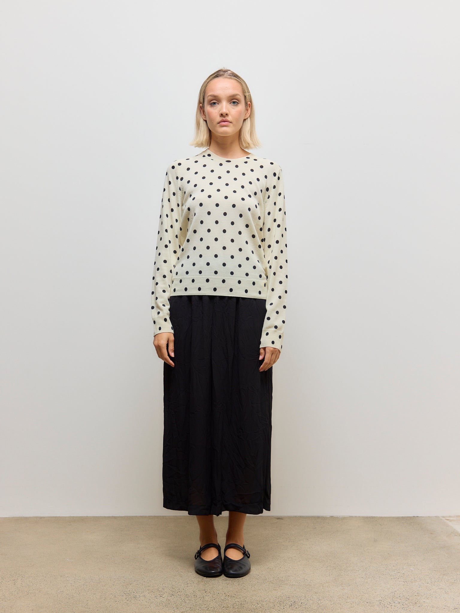 Polka Dot Sweater Off White