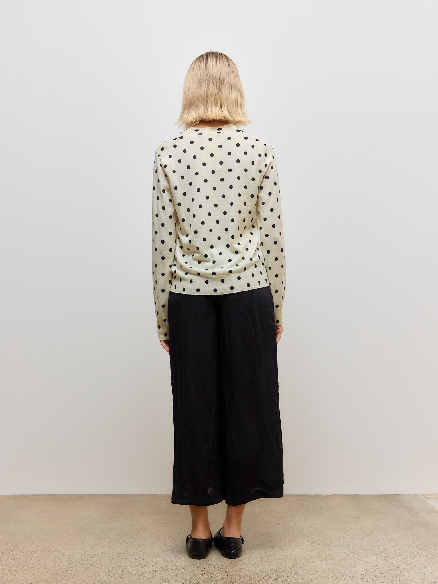 Polka Dot Sweater Off White