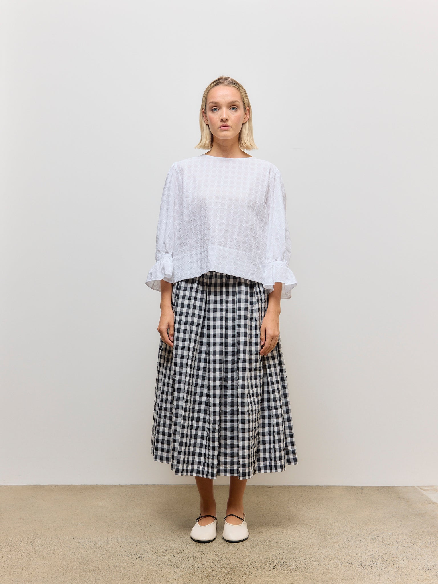 Gingham Skirt Black