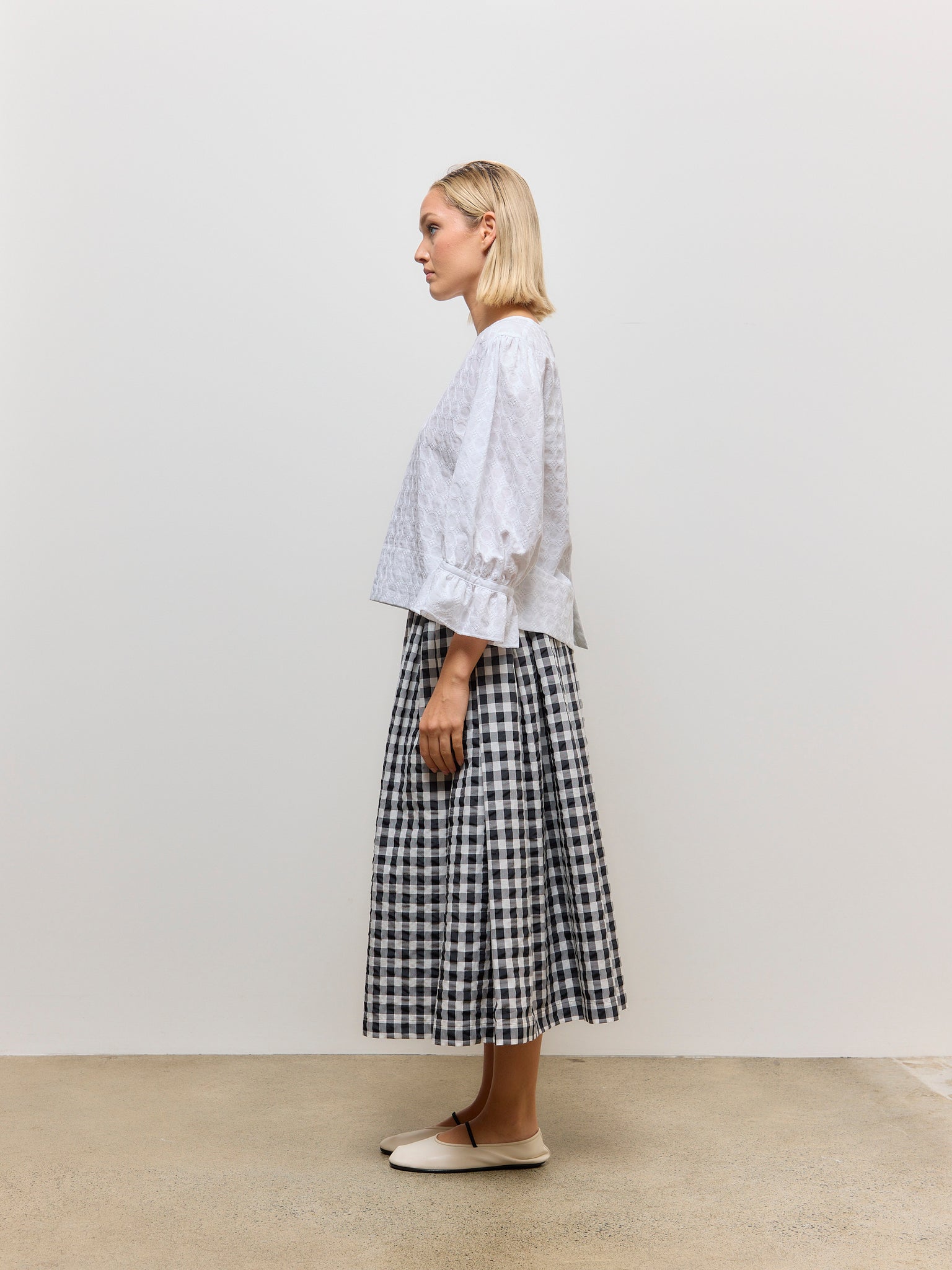 Gingham Skirt Black