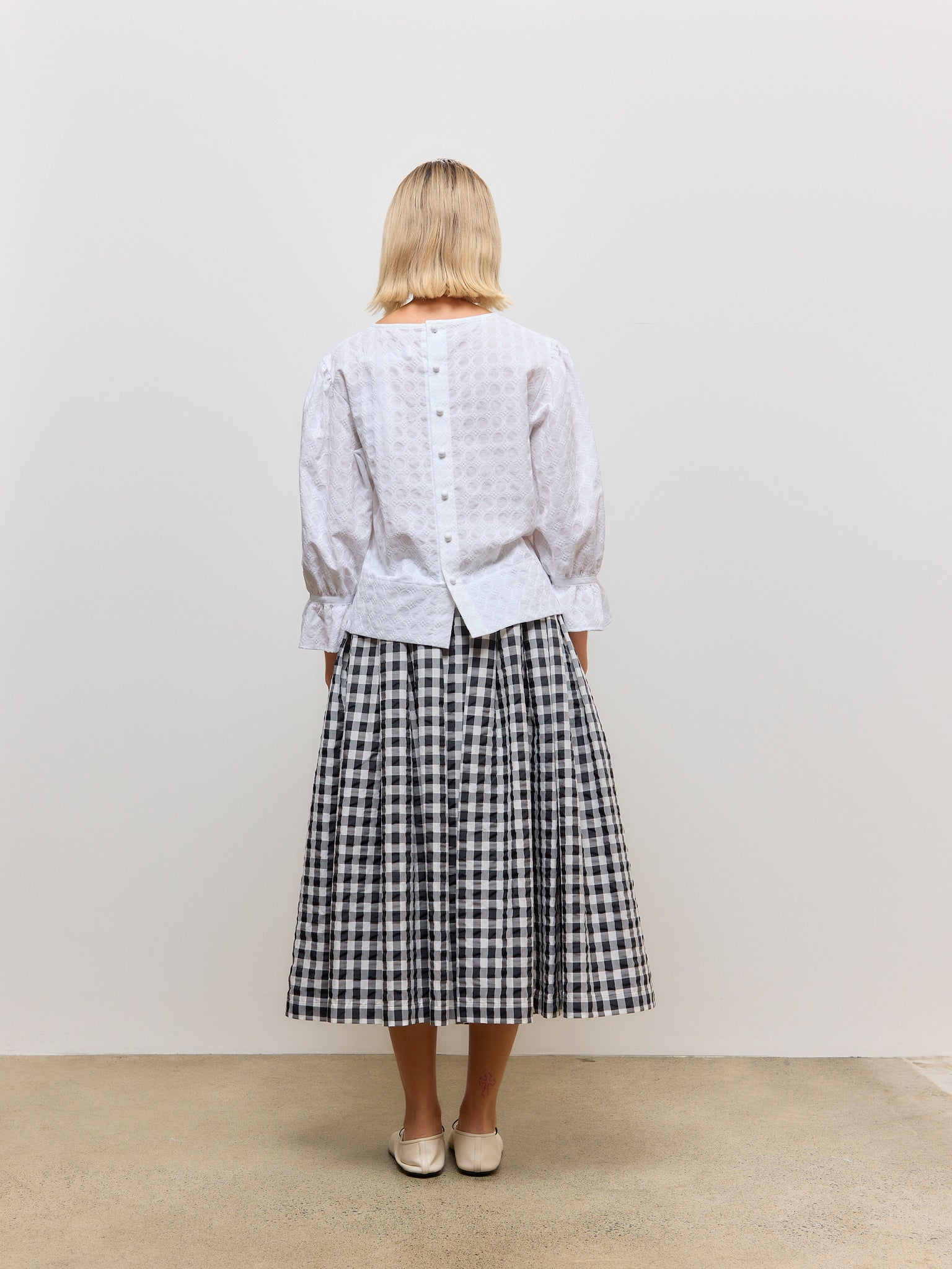 Gingham Skirt Black