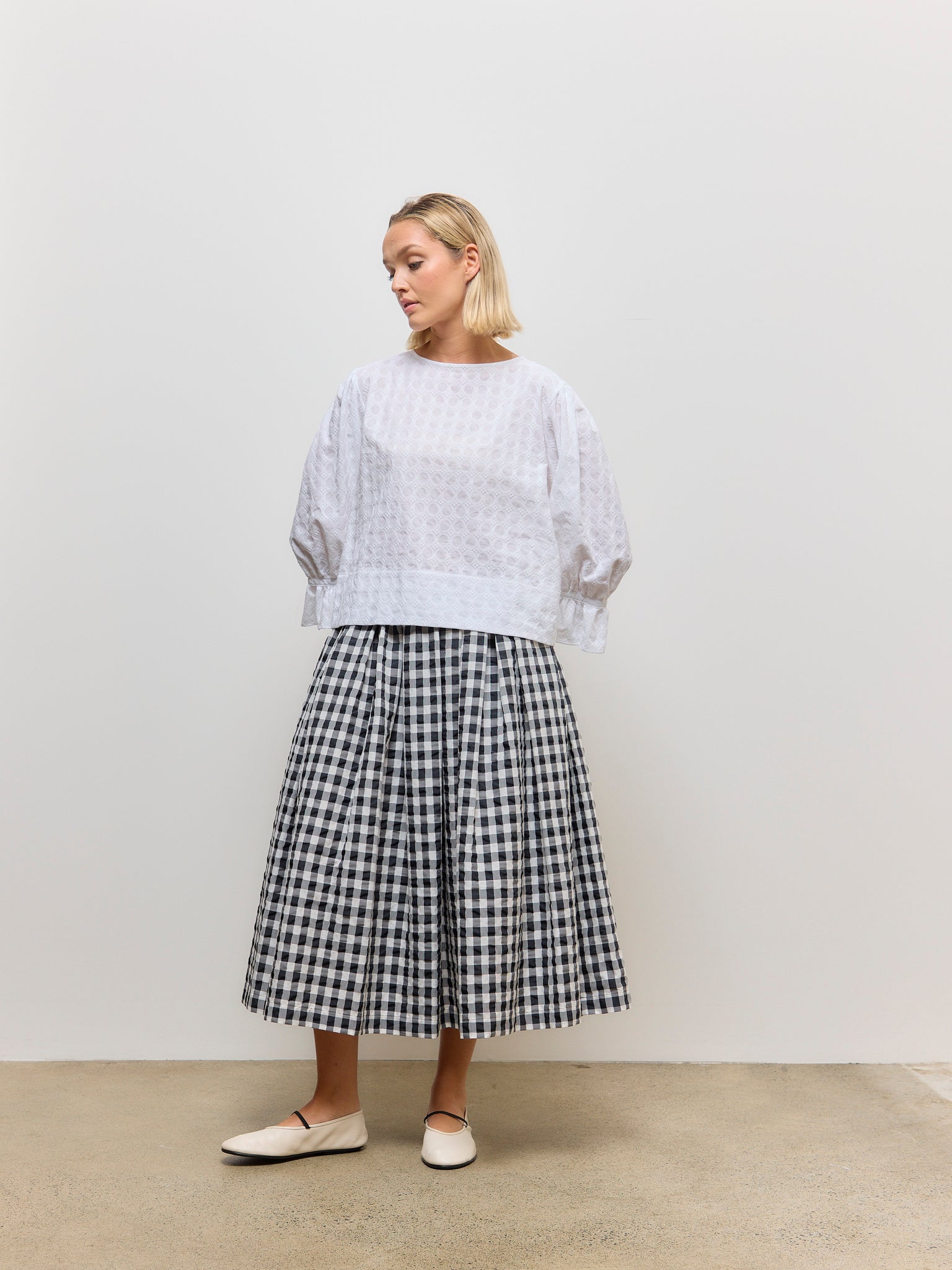 Gingham Skirt Black