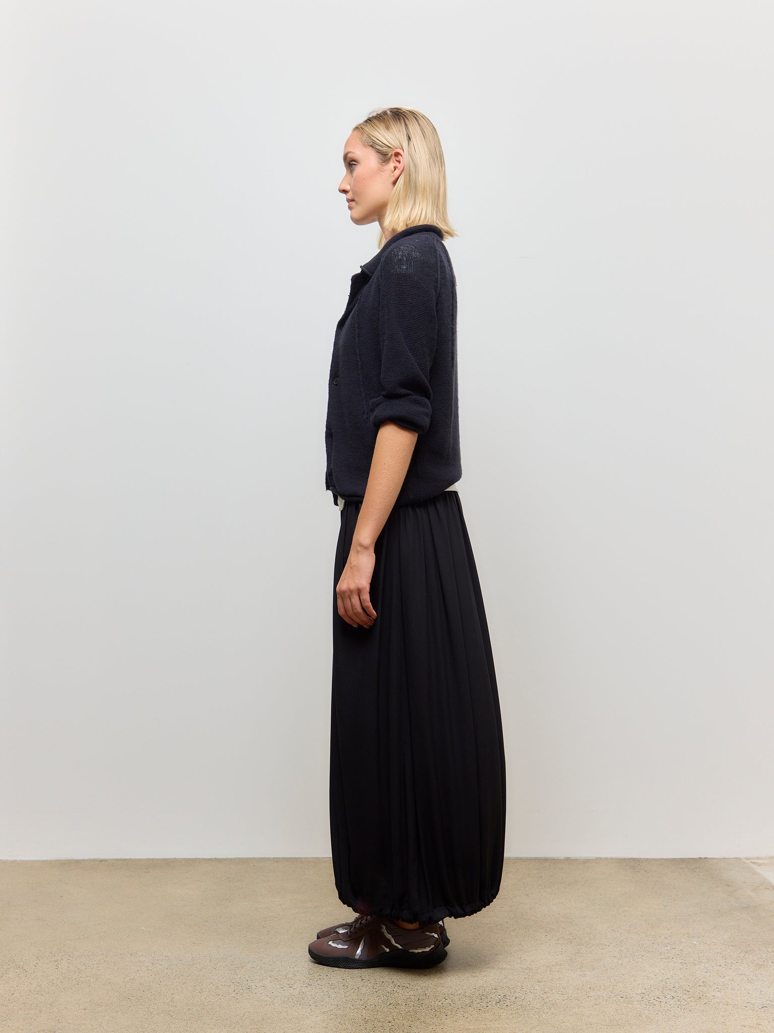 Rolled Cardigan Black