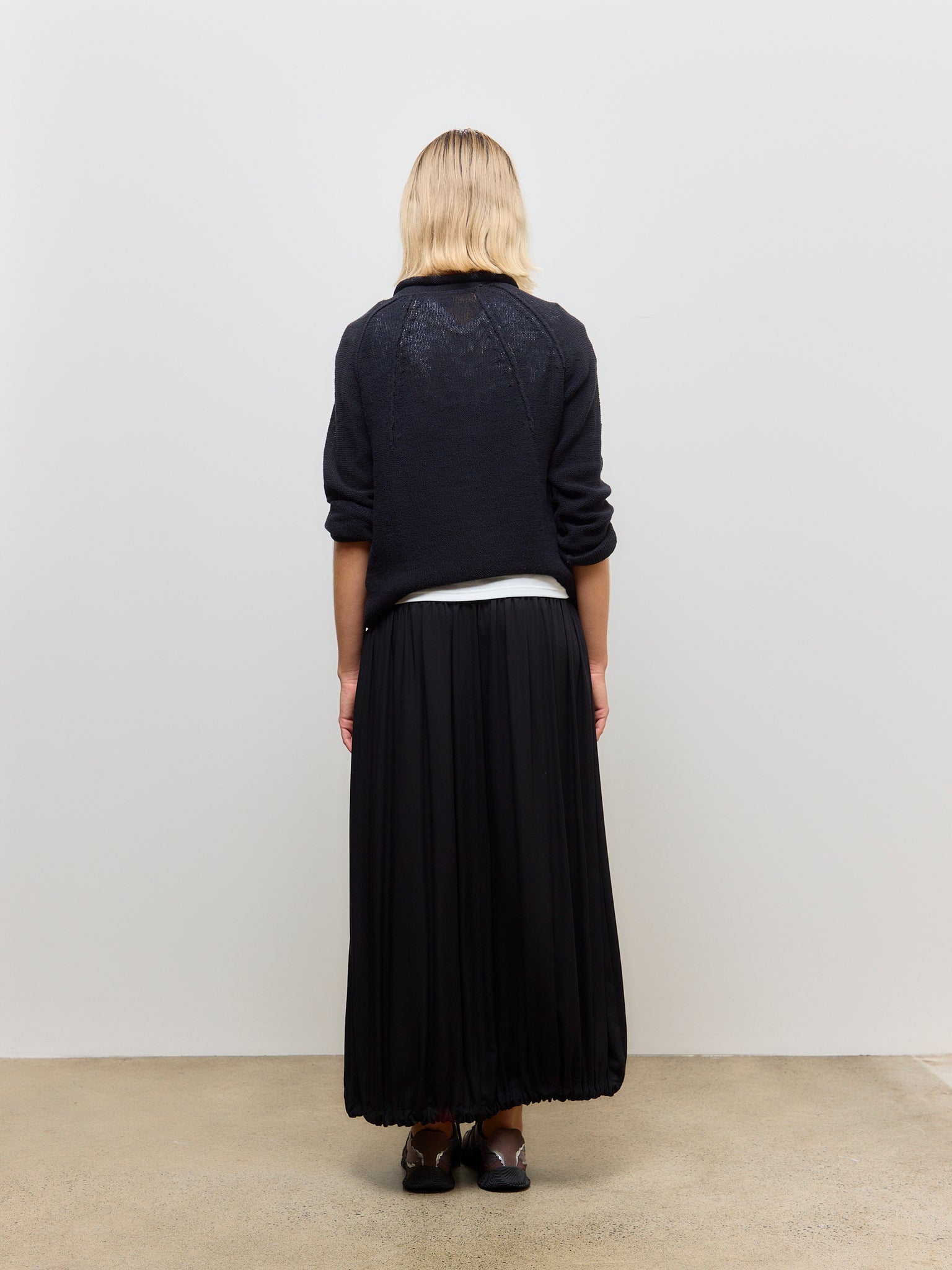 Rolled Cardigan Black