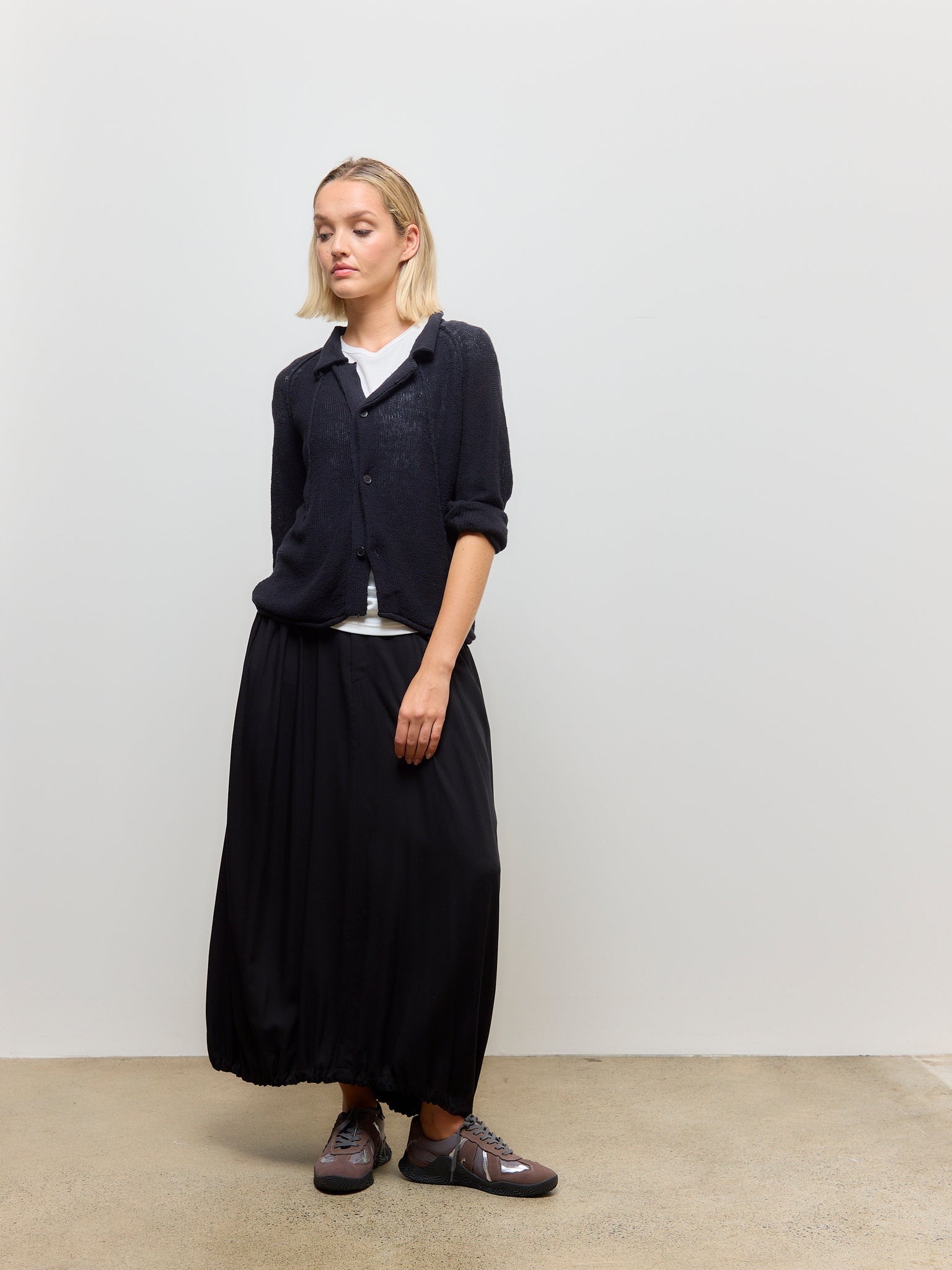 Rolled Cardigan Black